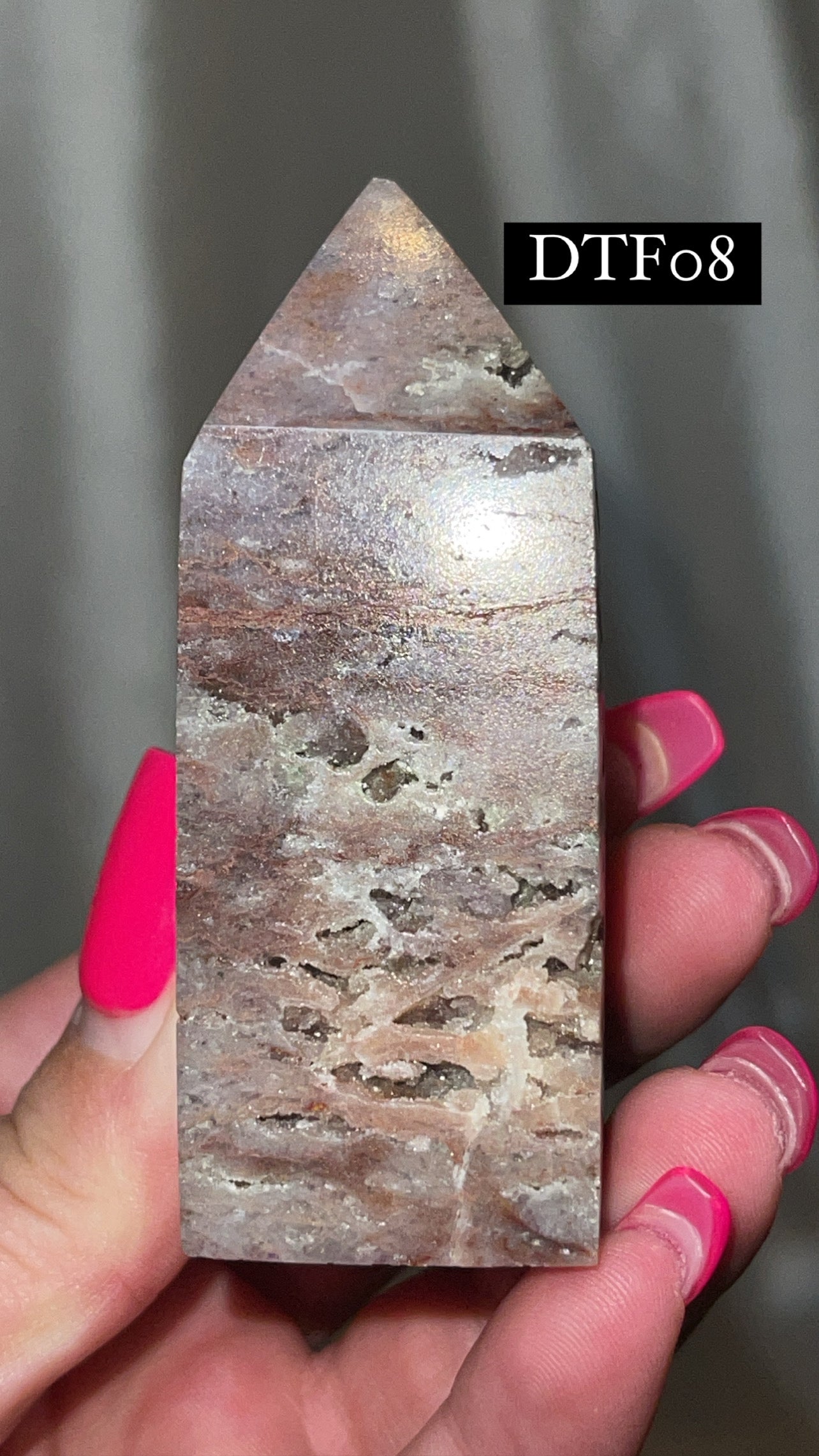 Druzy Sphalerite with Pink & Purple Fluorite Tower