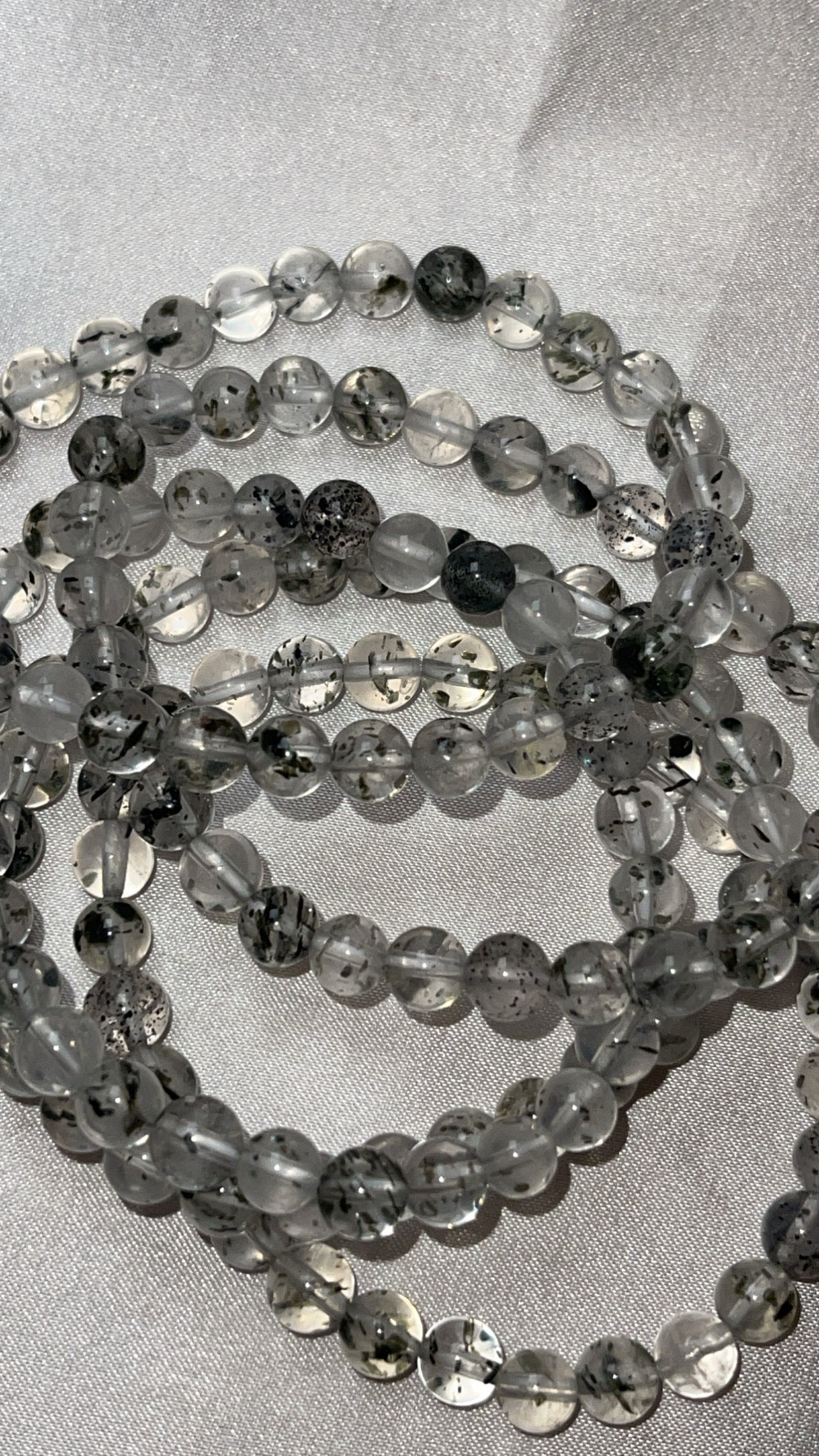 Green Mica Included Quartz 6mm Bracelet