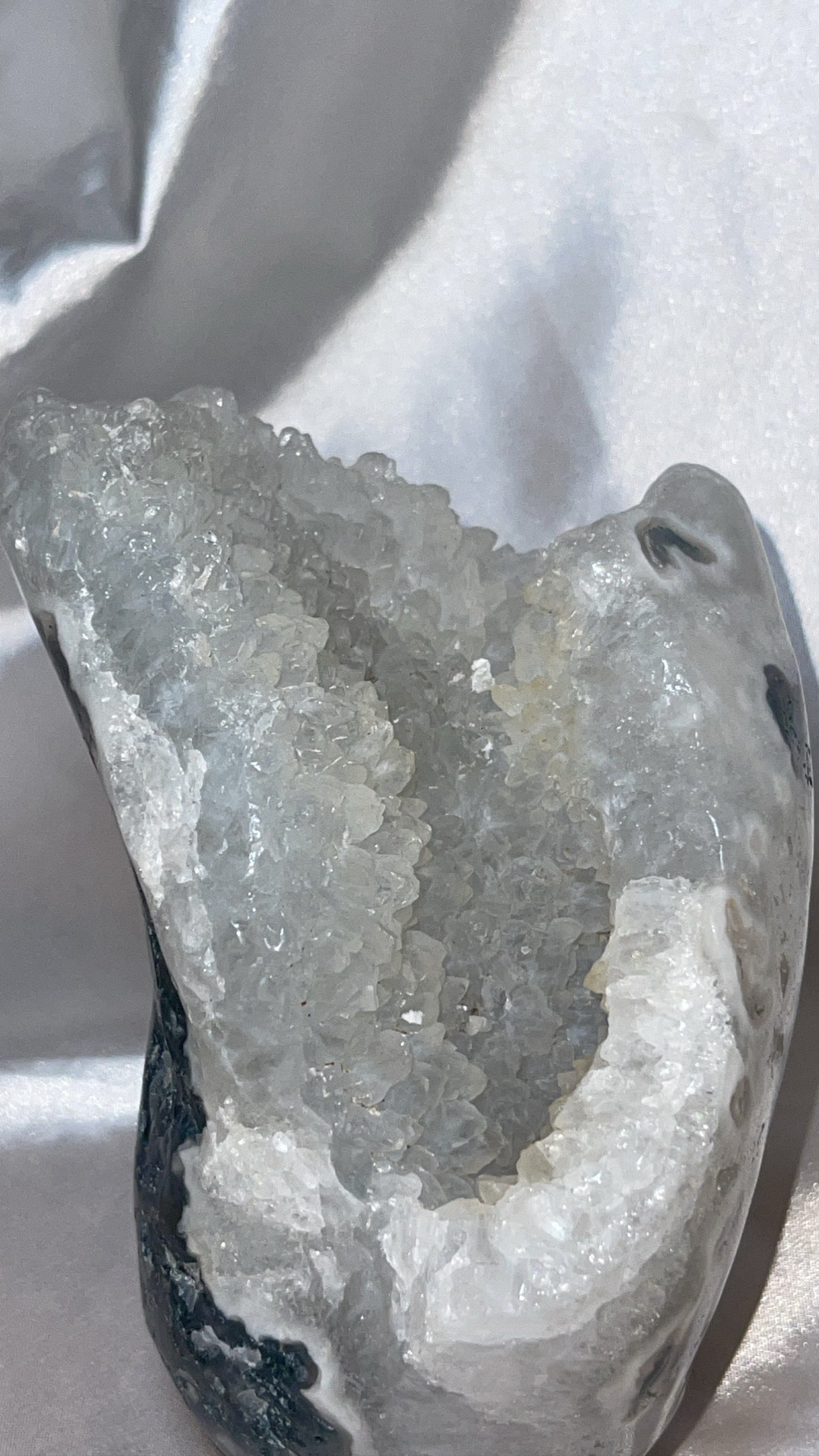 Moss Agate & Quartz XXL Mohawk Skull