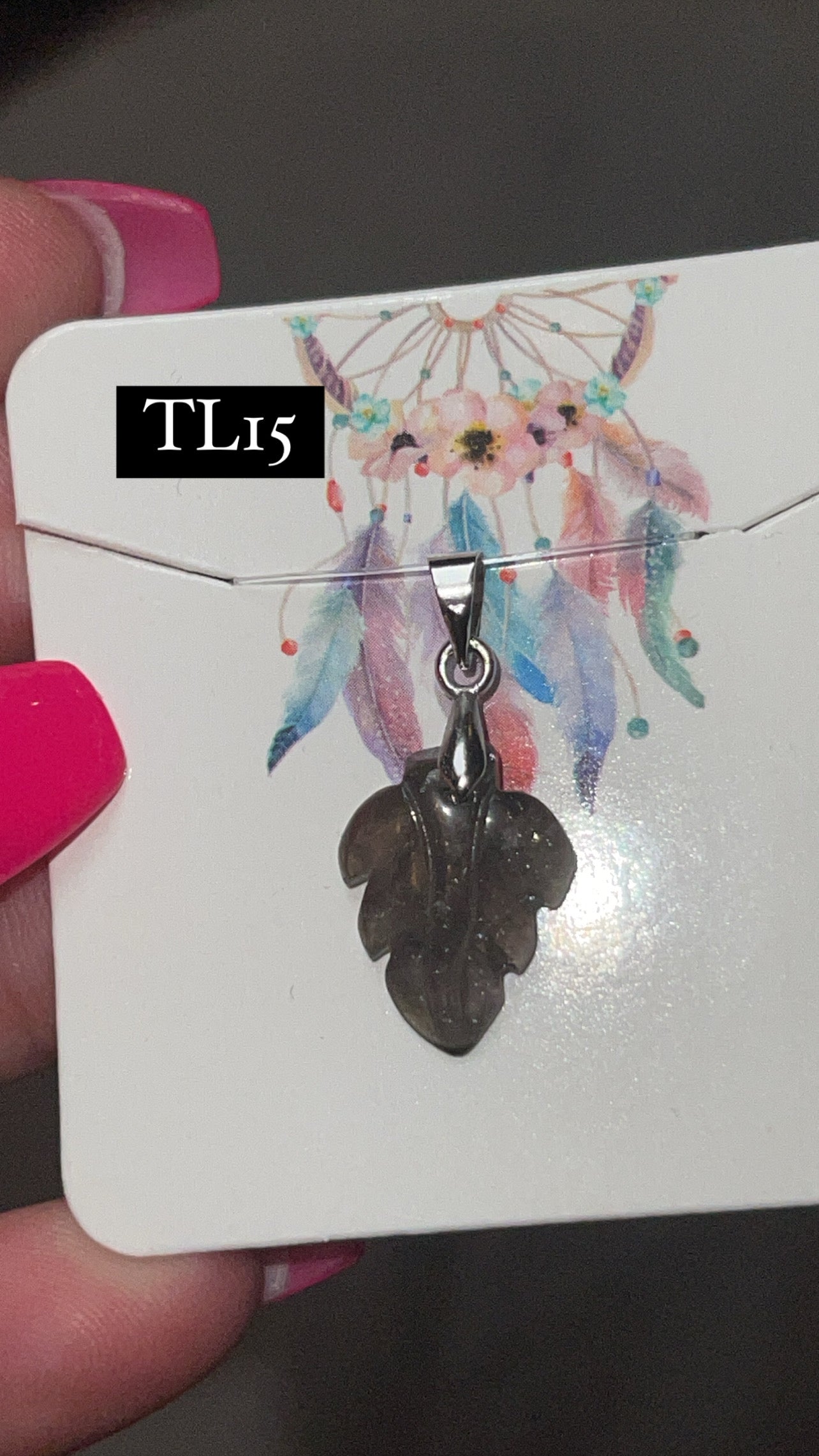 Tourmaline Leaf Pendant (Choose Your Own)