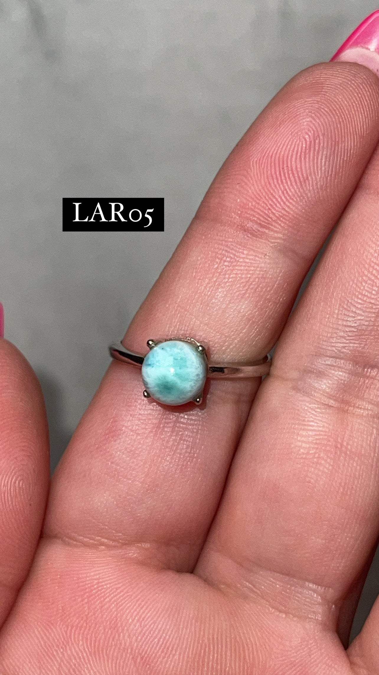 Larimar AAA 925 Sterling Silver Adjustable Ring (Choose Your Own)