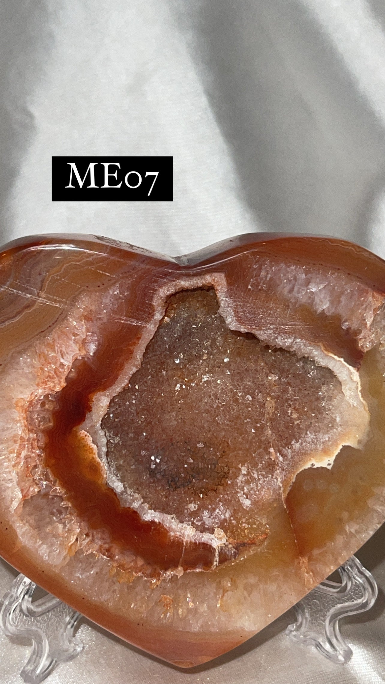 Druzy Carnelian Large Heart on Stand