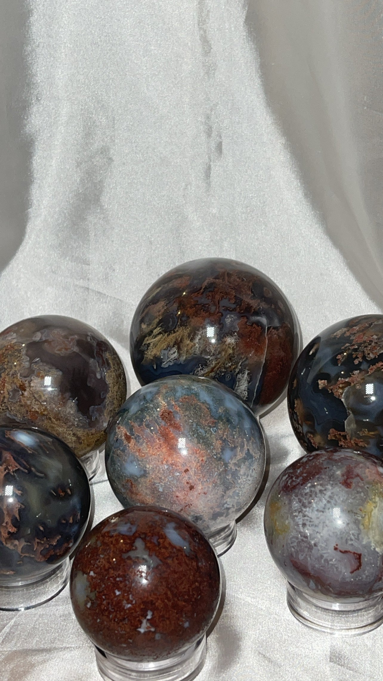 Rare Red Moss Agate Orca Agate Large Sphere