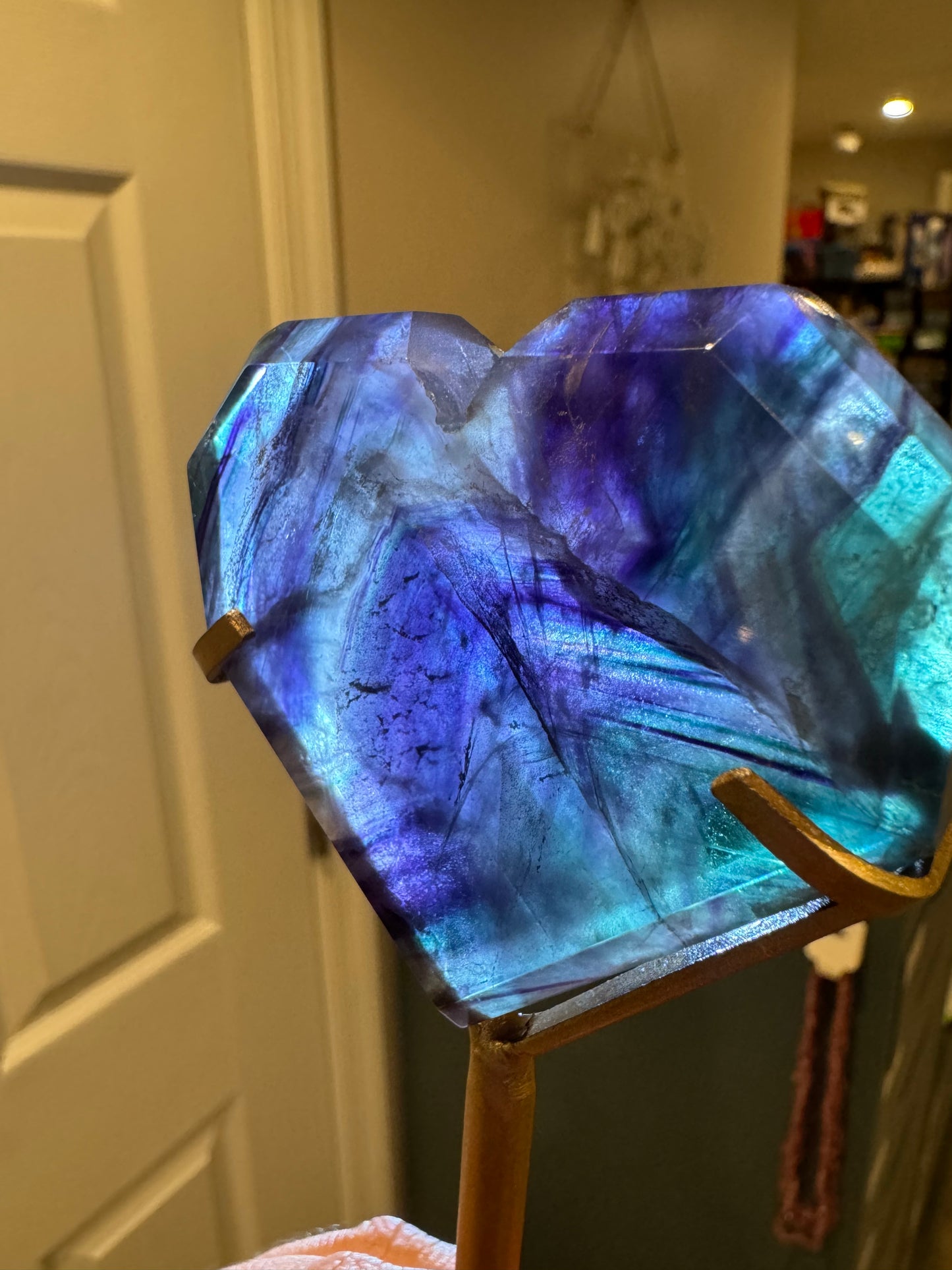 Fluorite Heart on Stands AAA