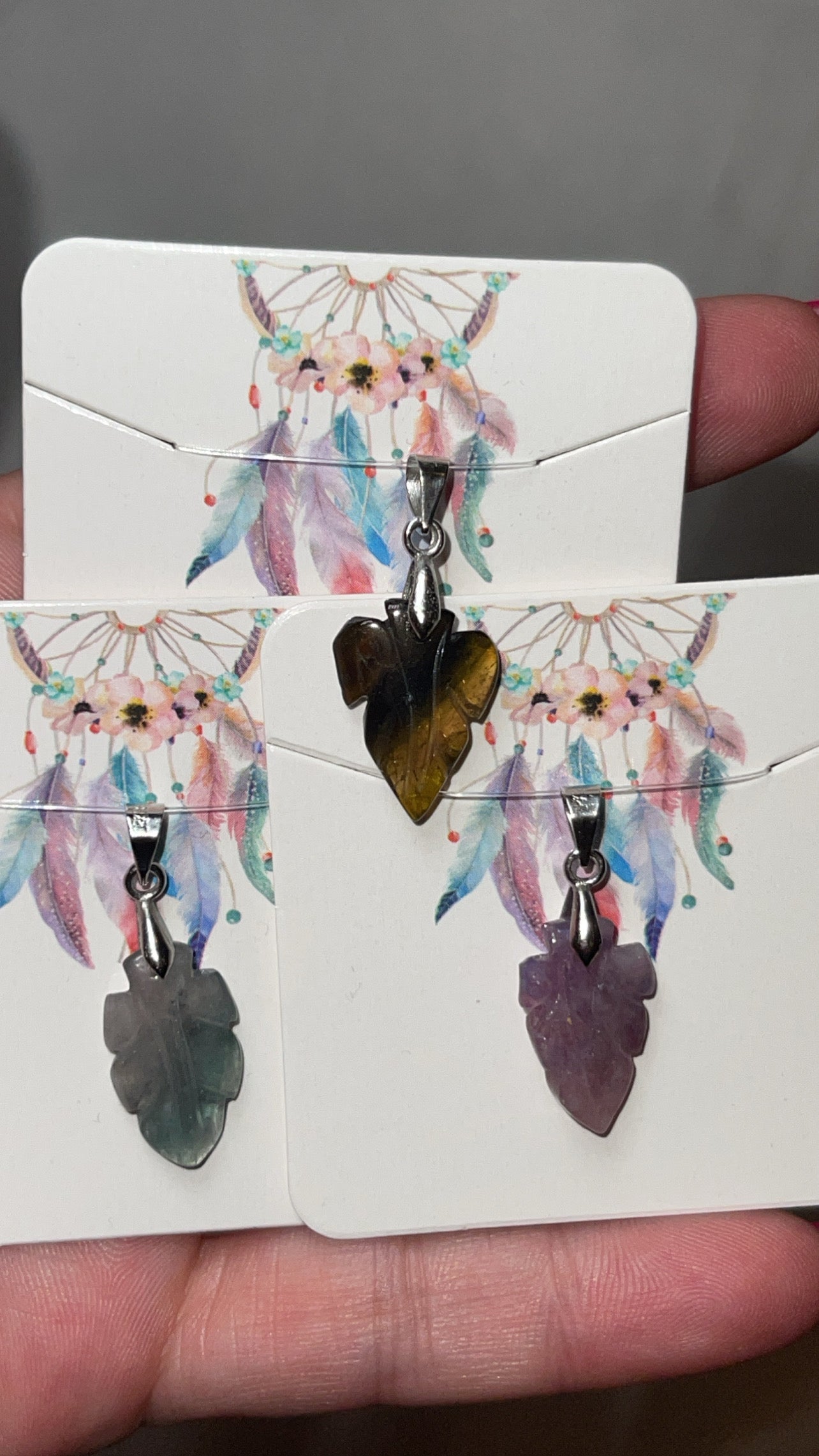 Tourmaline Leaf Pendant (Choose Your Own)