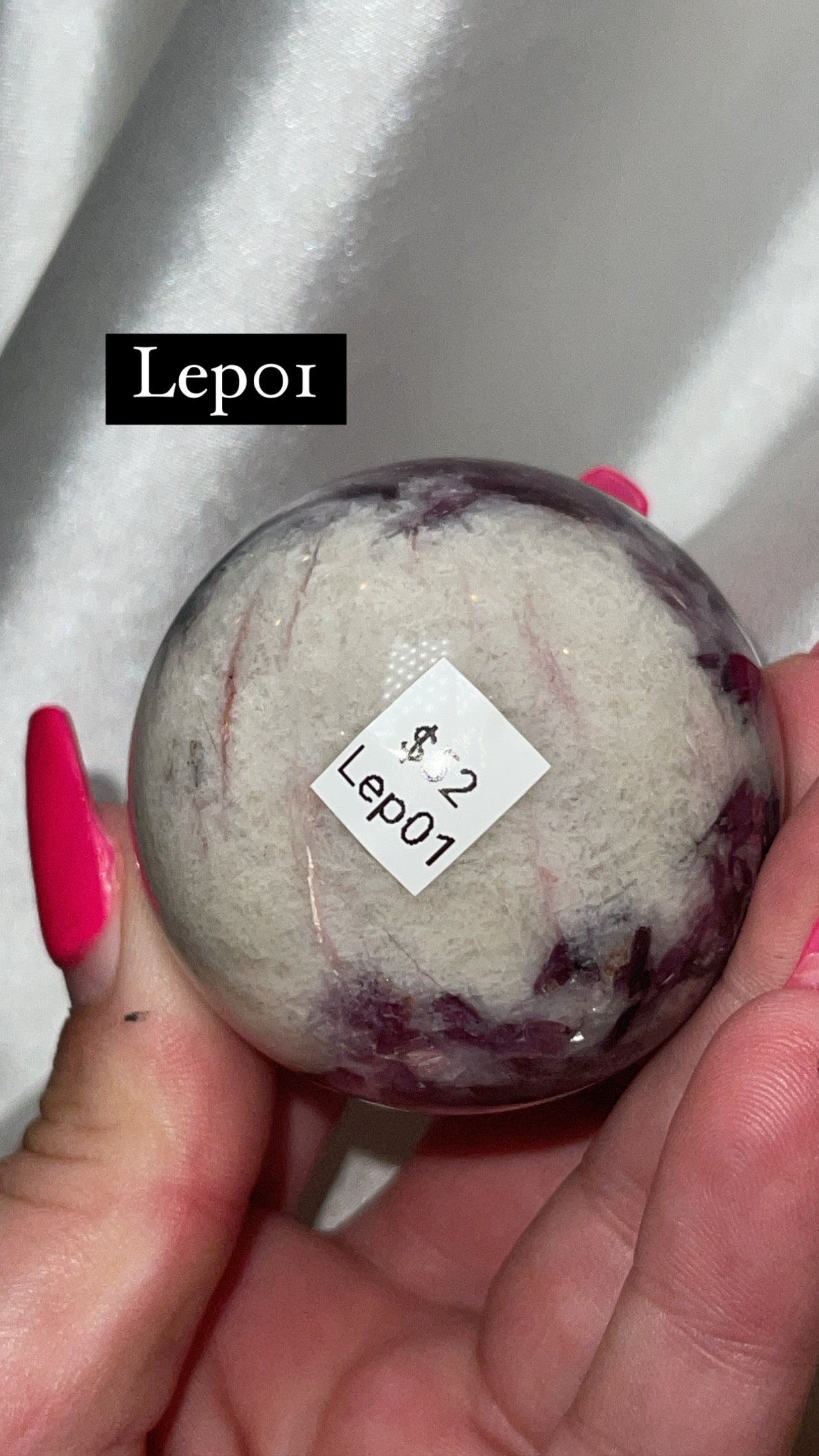 Mica Lepidolite Sphere with Pink Metal Stand