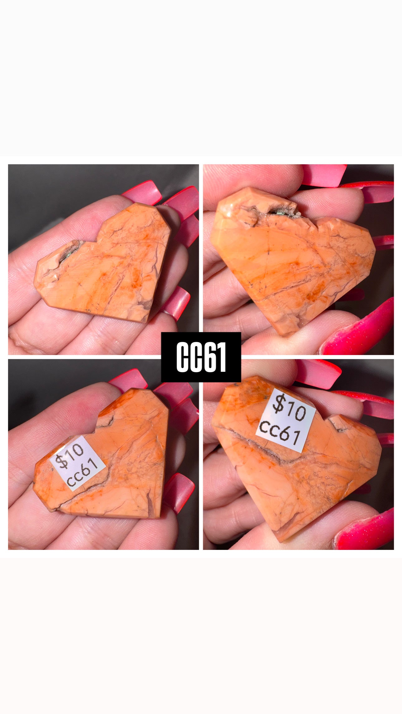 Pink “Cotton Candy” Agate Small Heart