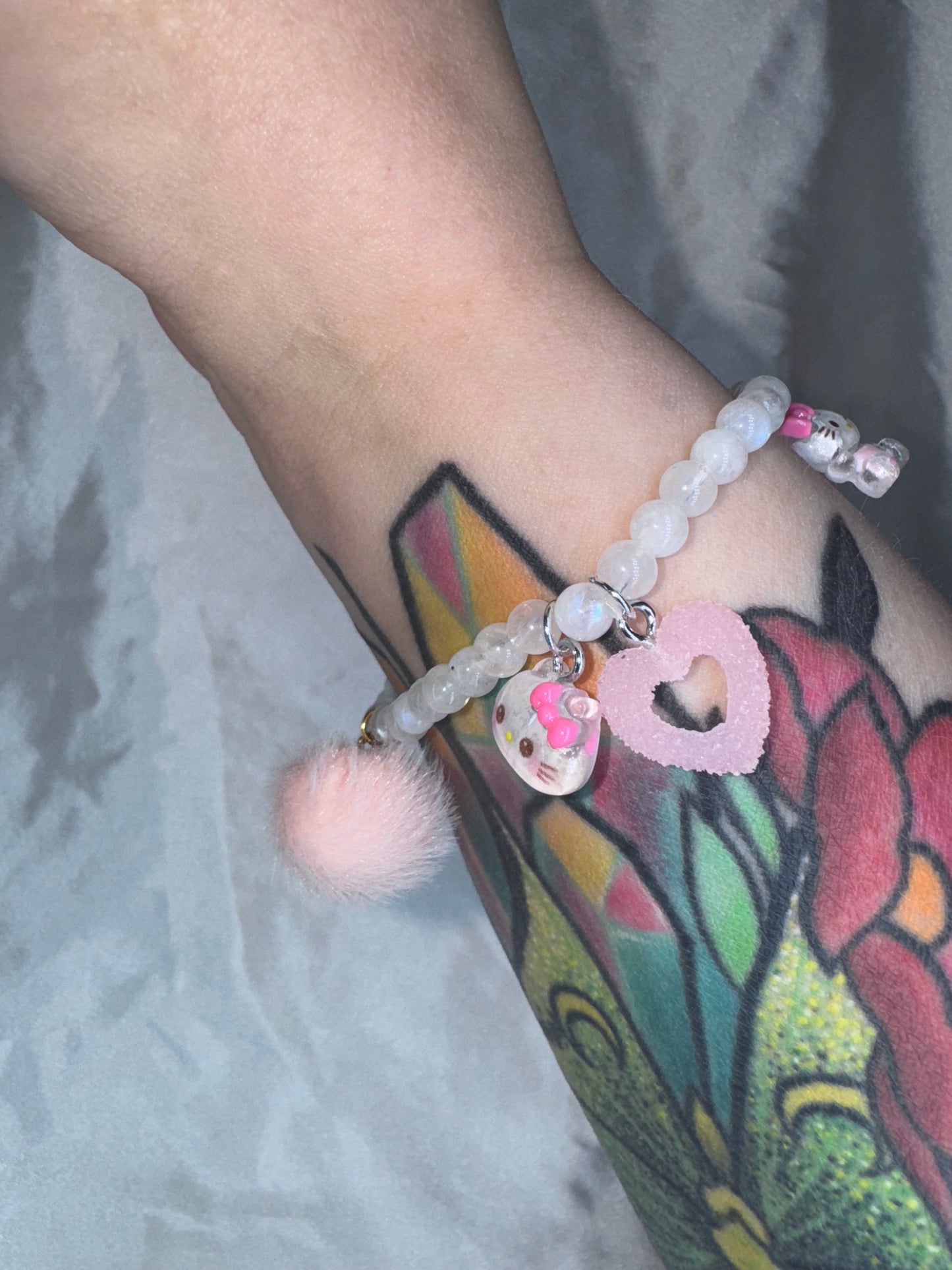 Hello Kitty Rainbow Moonstone 4mm Bracelet