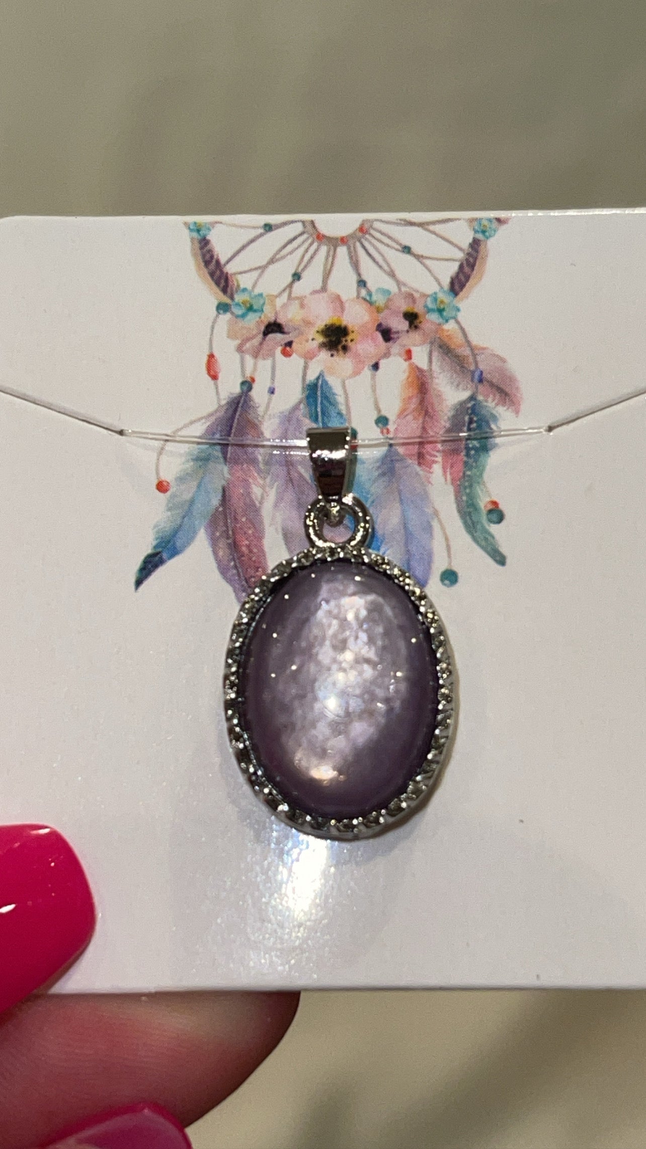Gem Lepidolite Pendant