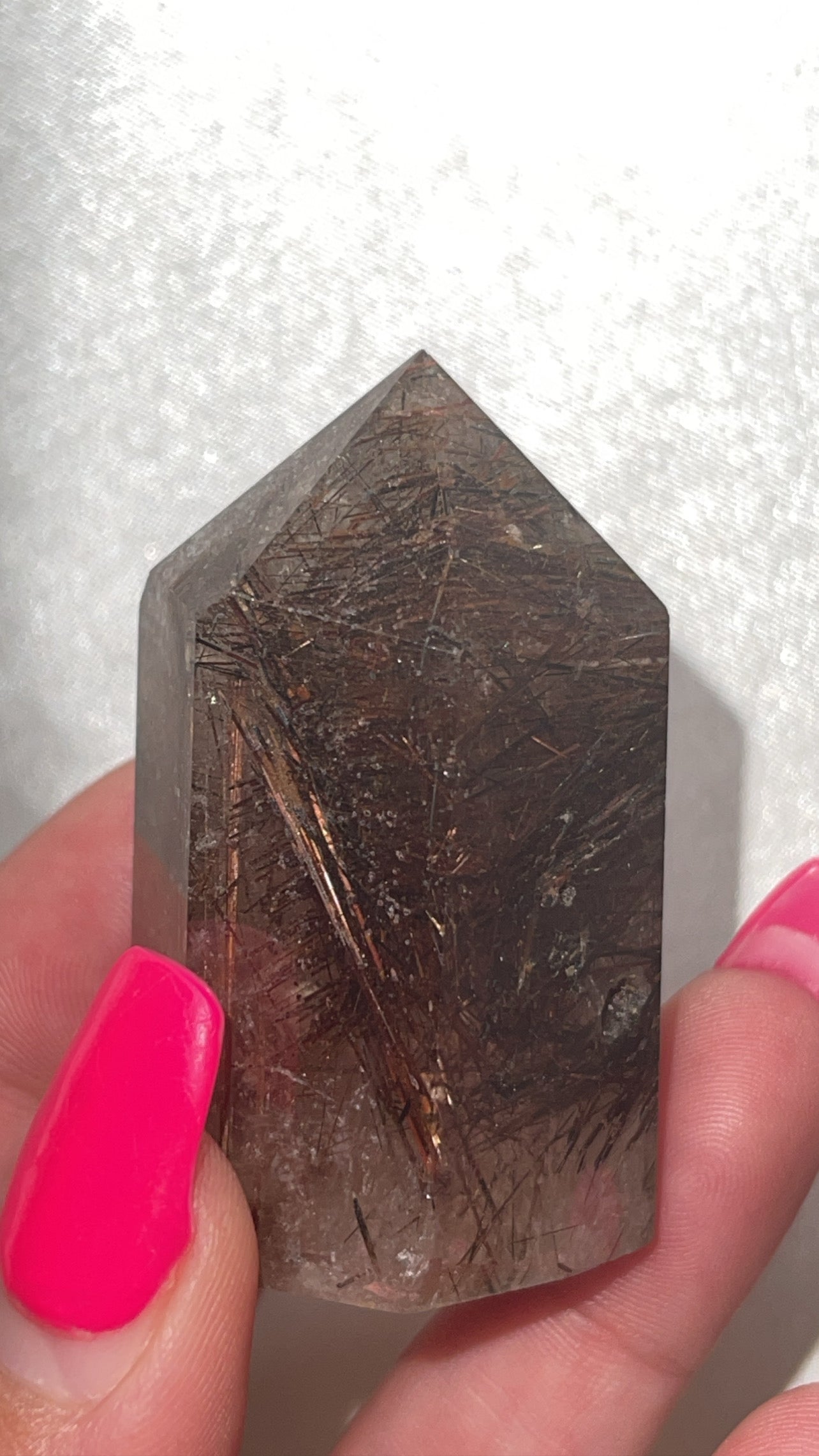 Rare Red Copper Rutile Quartz AAA Tower
