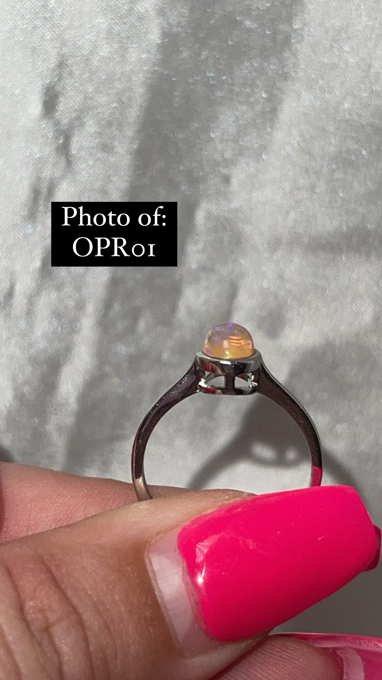 Ethiopian Welo Opal 925 Sterling Silver Adjustable Ring (Choose Your Own)