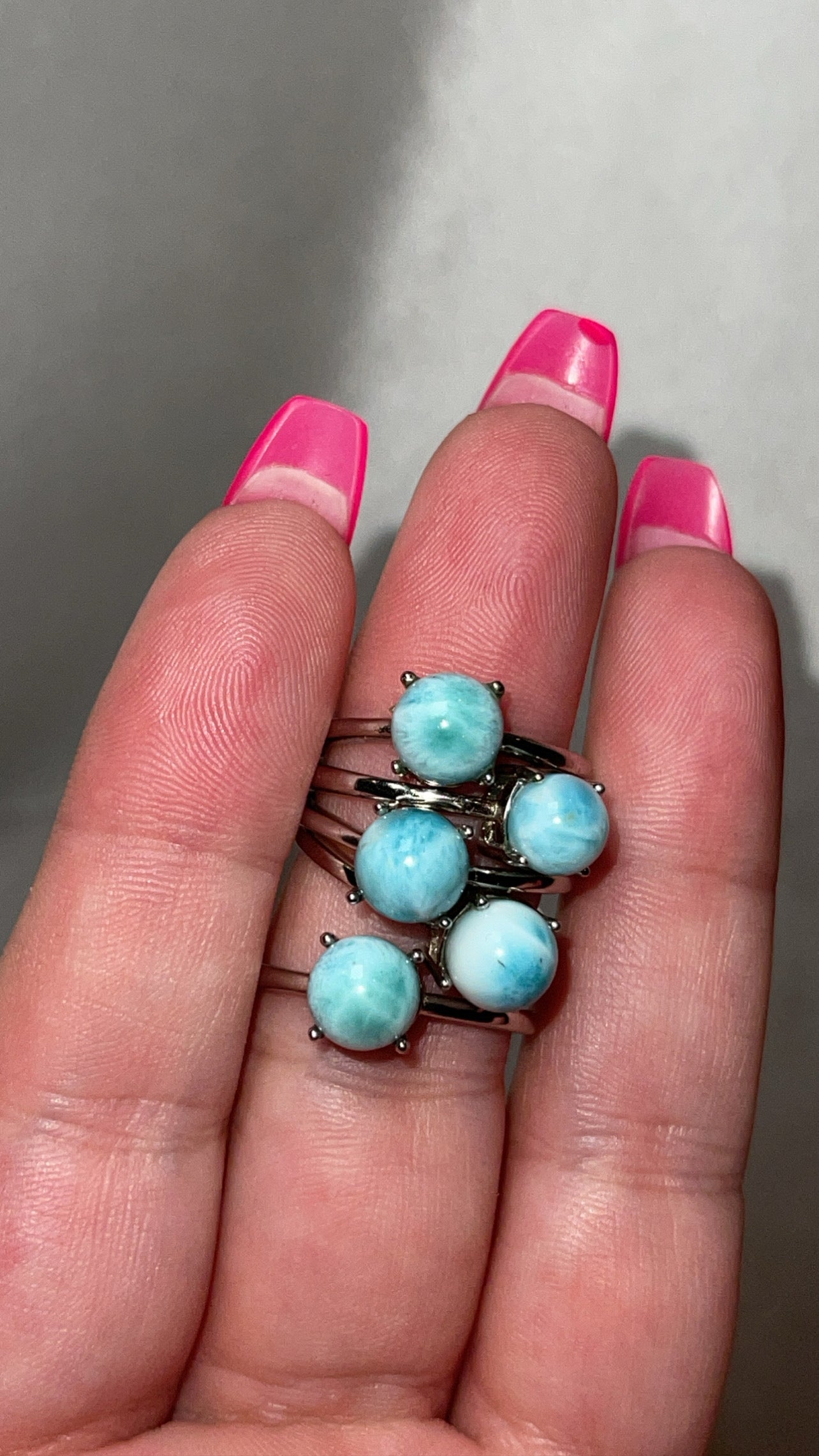 Larimar AAA 925 Sterling Silver Adjustable Ring (Choose Your Own)