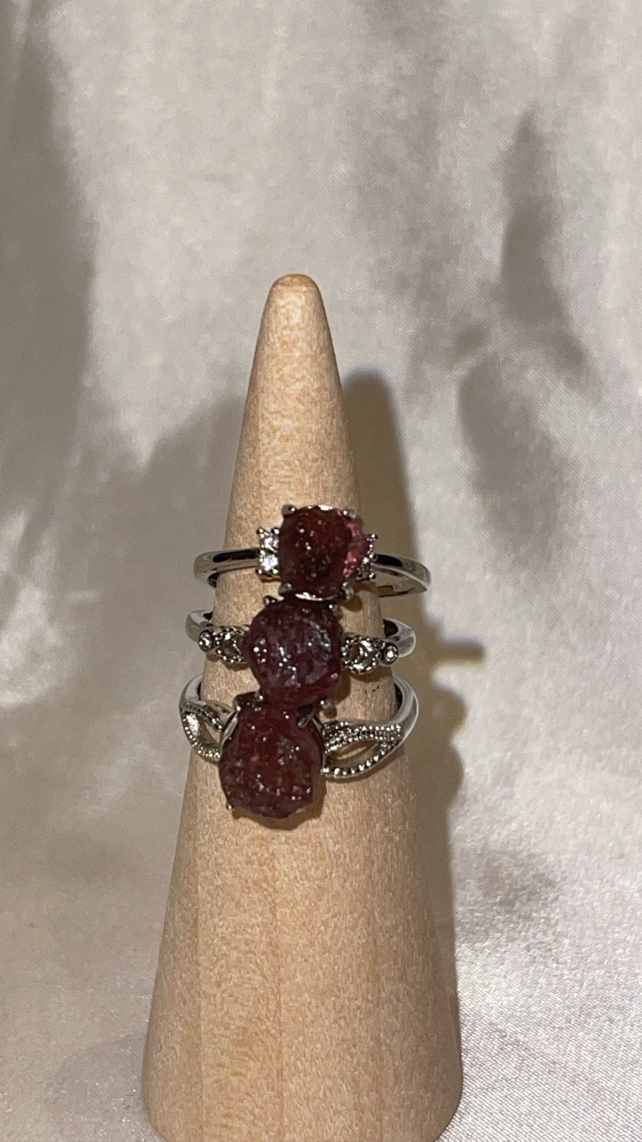 Pink Tourmaline Raw Adjustable Ring