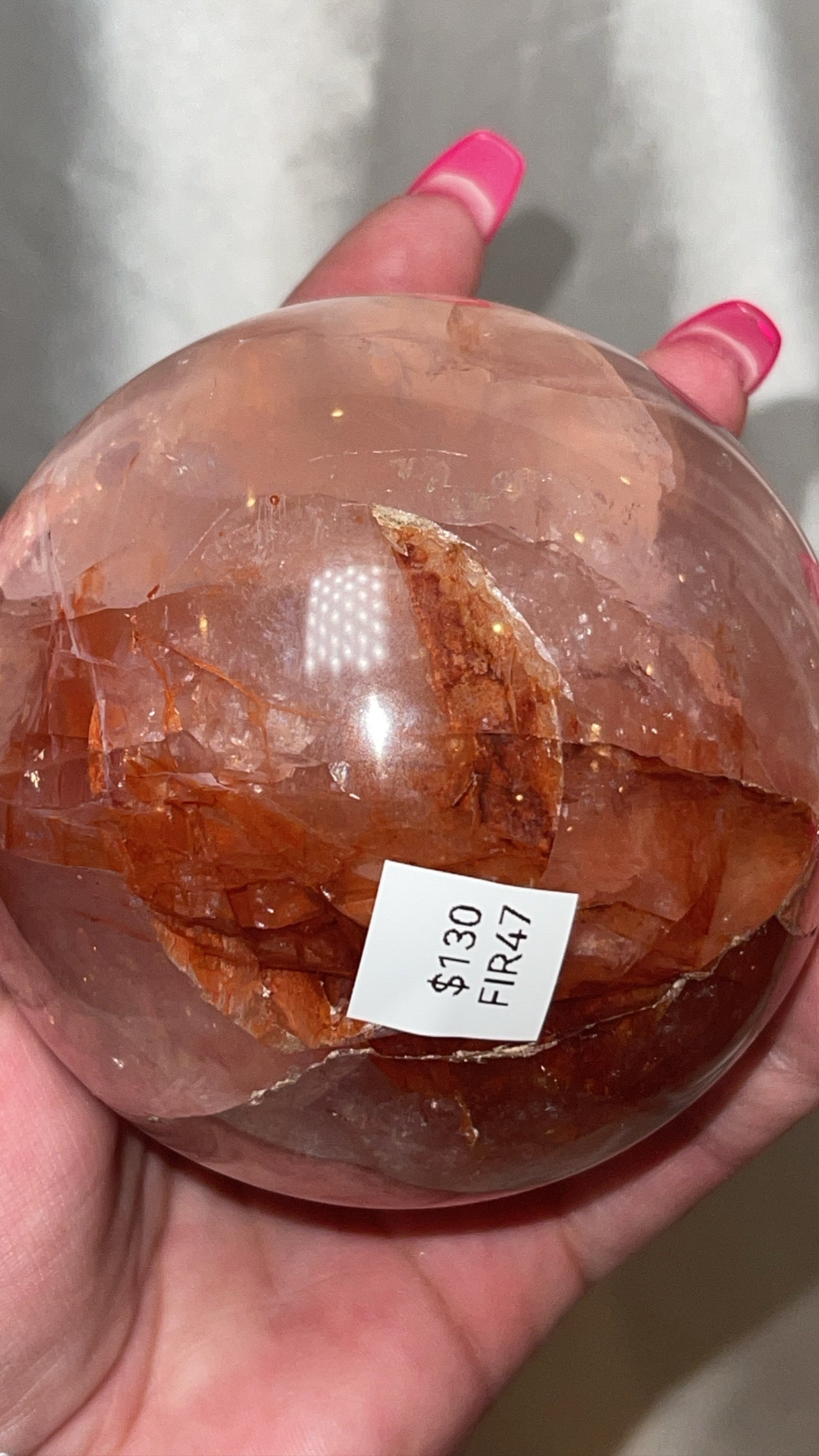 Hematoid Star Rose Quartz Large Sphere (80mm)