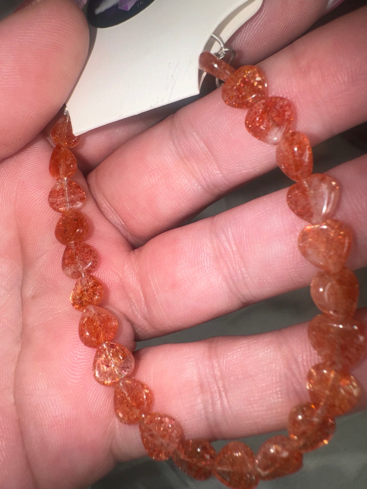 Sunstone AAA Heart bracelet adjustable