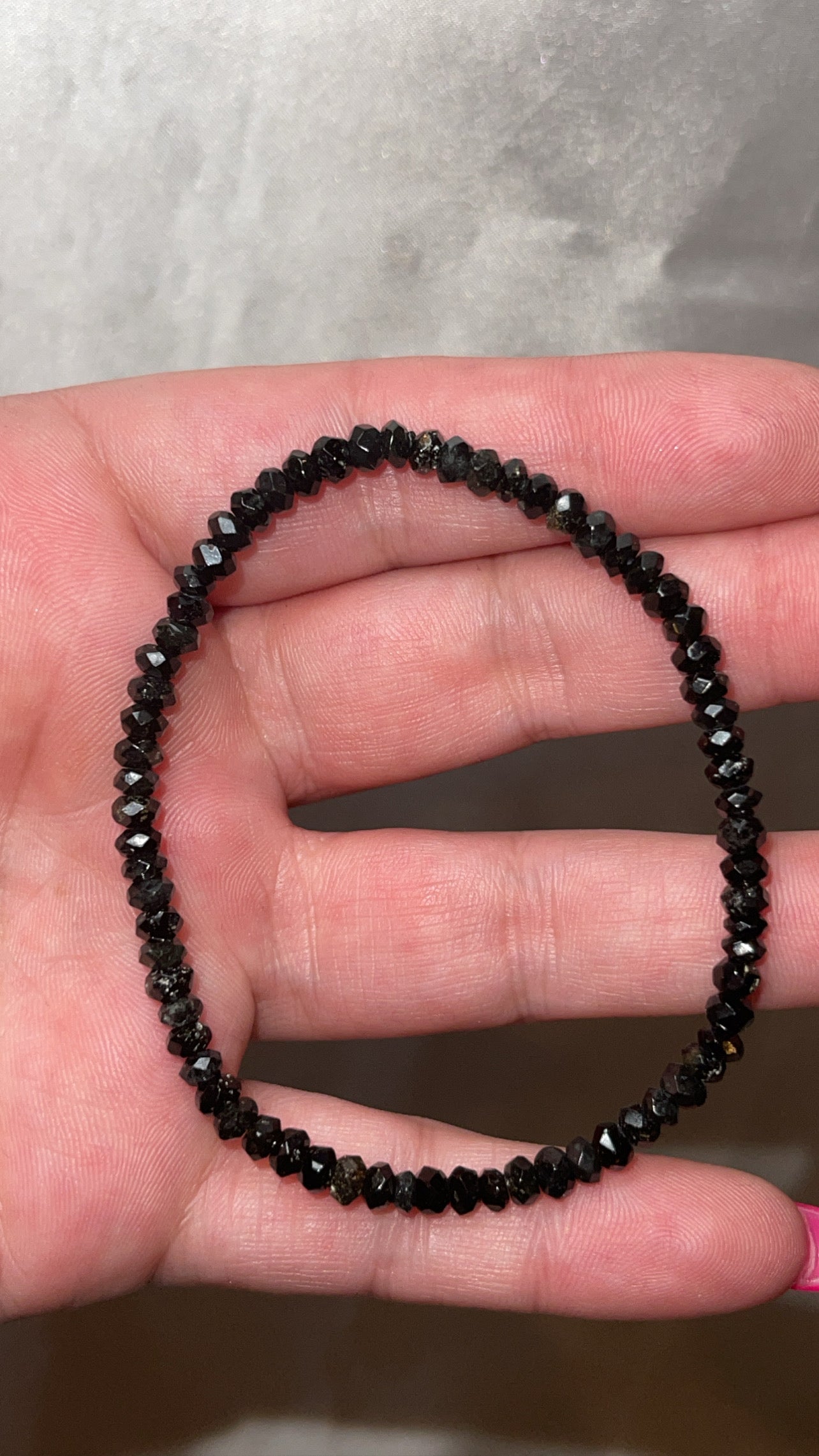 Black Tourmaline Faceted 5mm Bracelet