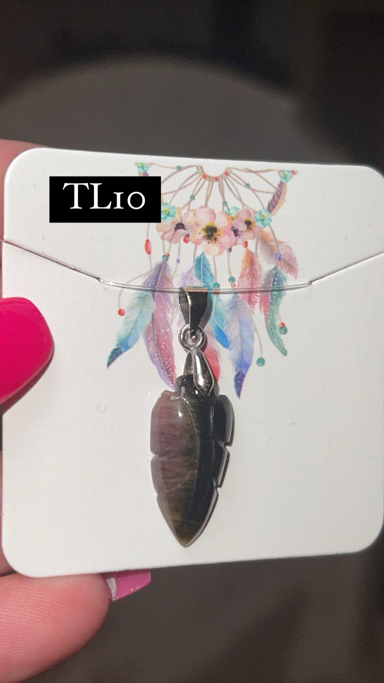 Tourmaline Leaf Pendant (Choose Your Own)