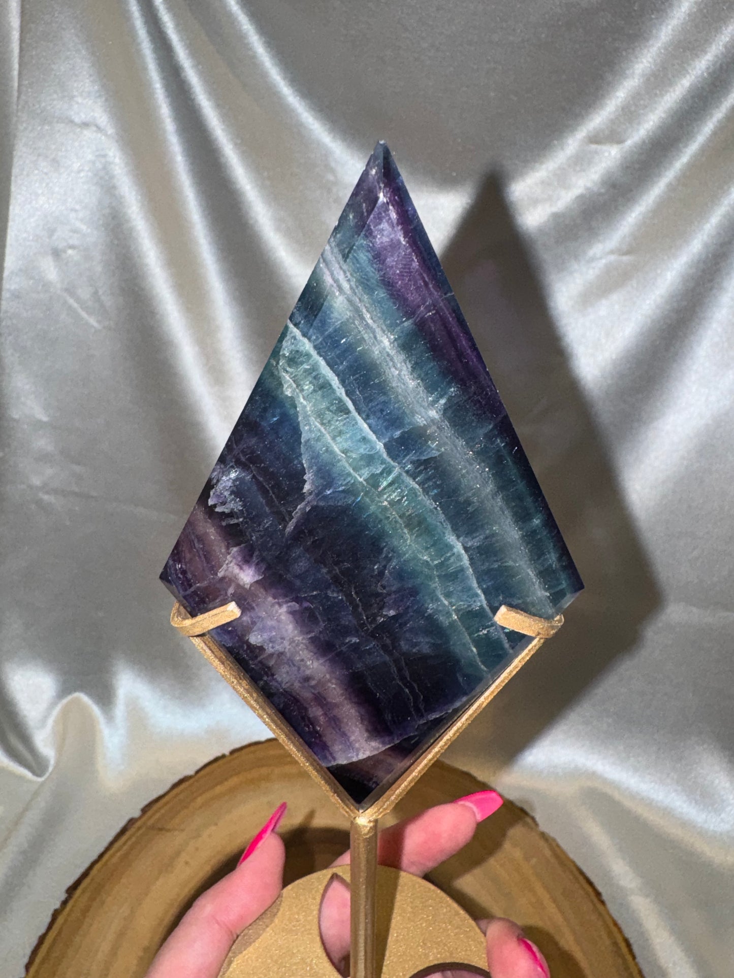 Fluorite Diamond on Stand AAA