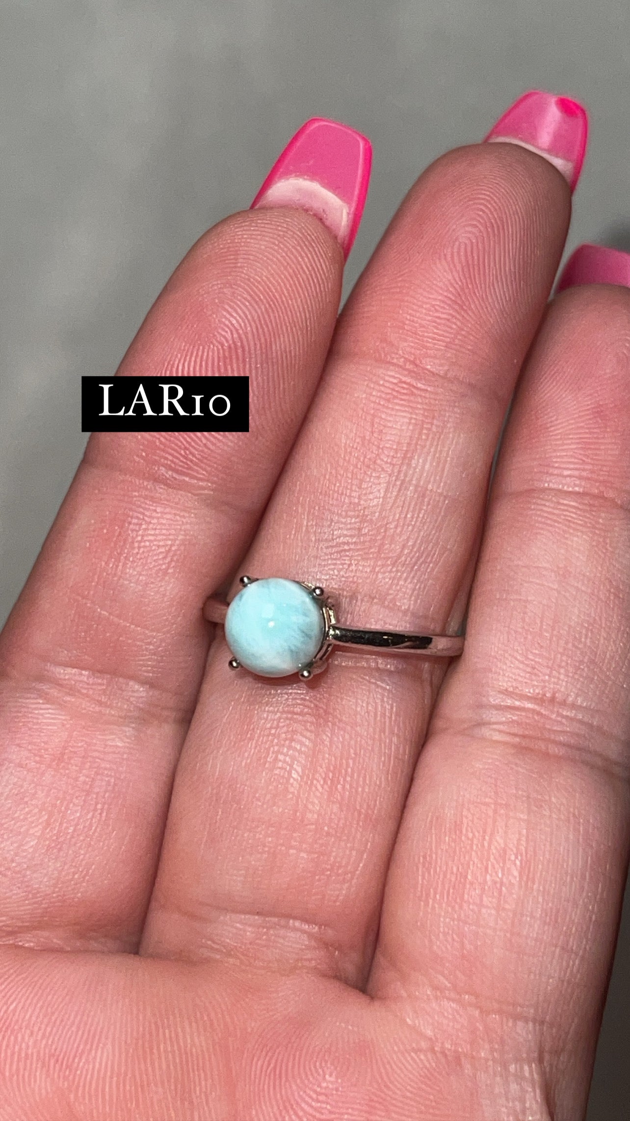 Larimar AAA 925 Sterling Silver Adjustable Ring (Choose Your Own)