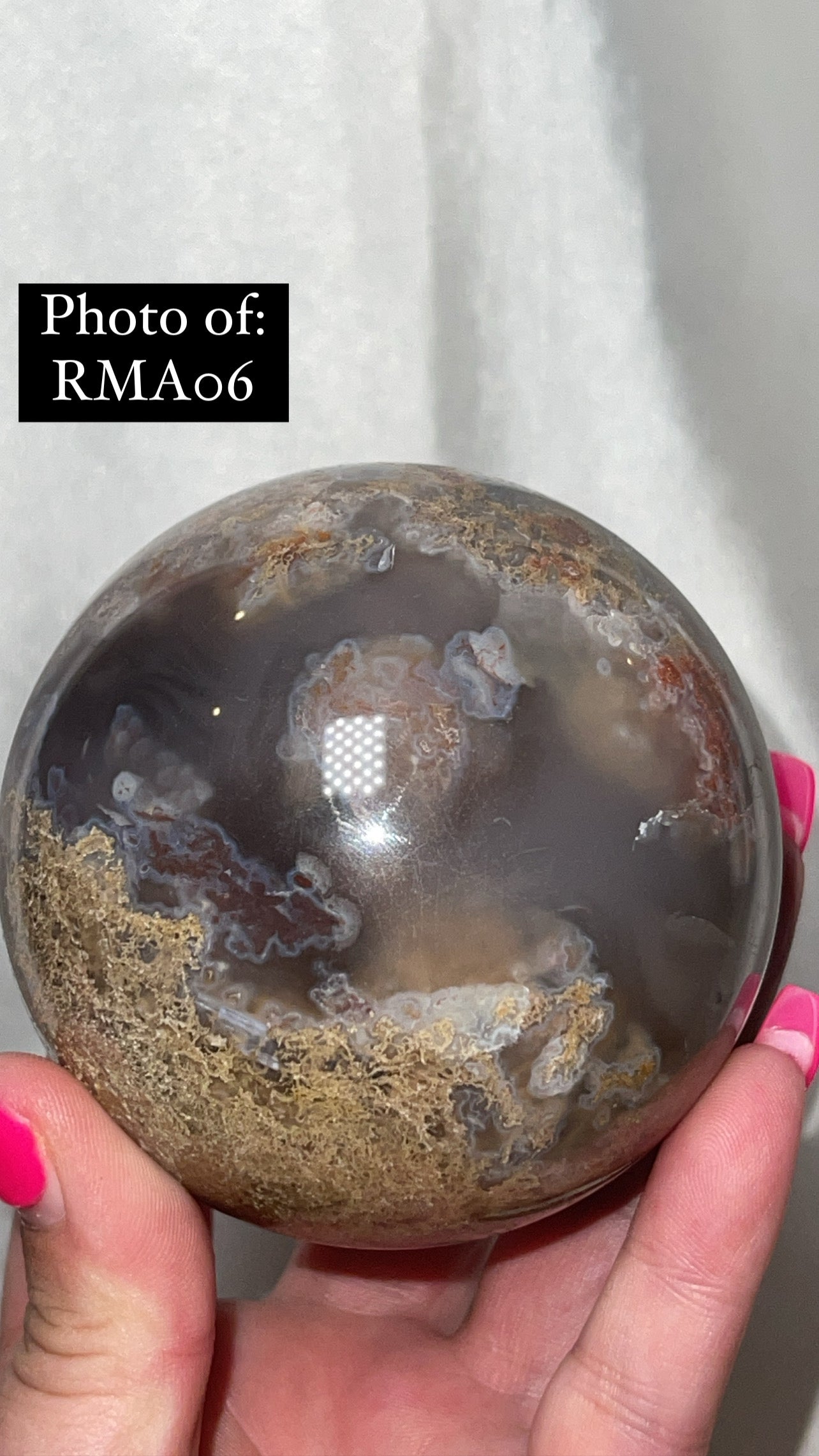 Rare Red Moss Agate Orca Agate Large Sphere