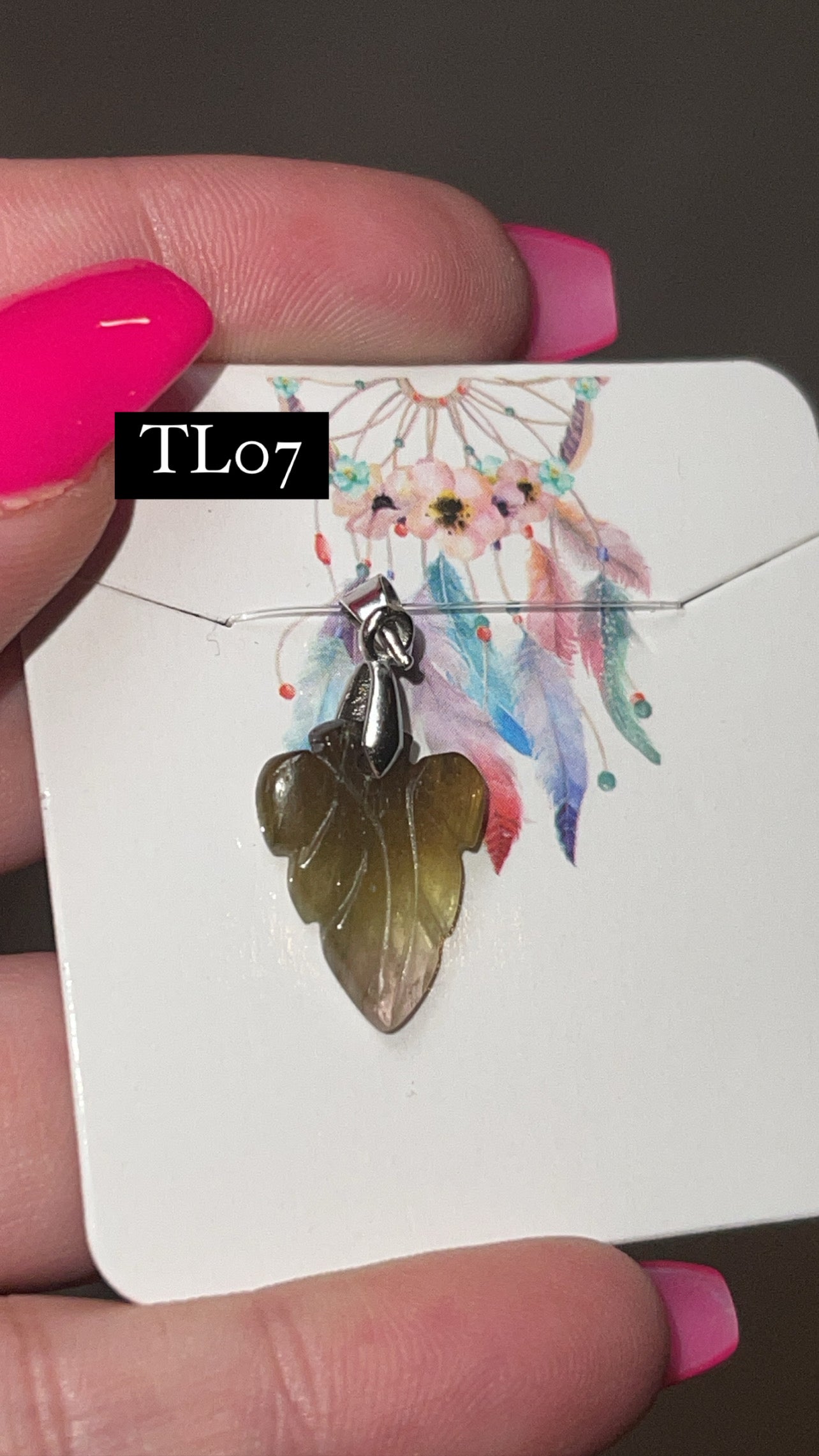 Tourmaline Leaf Pendant (Choose Your Own)