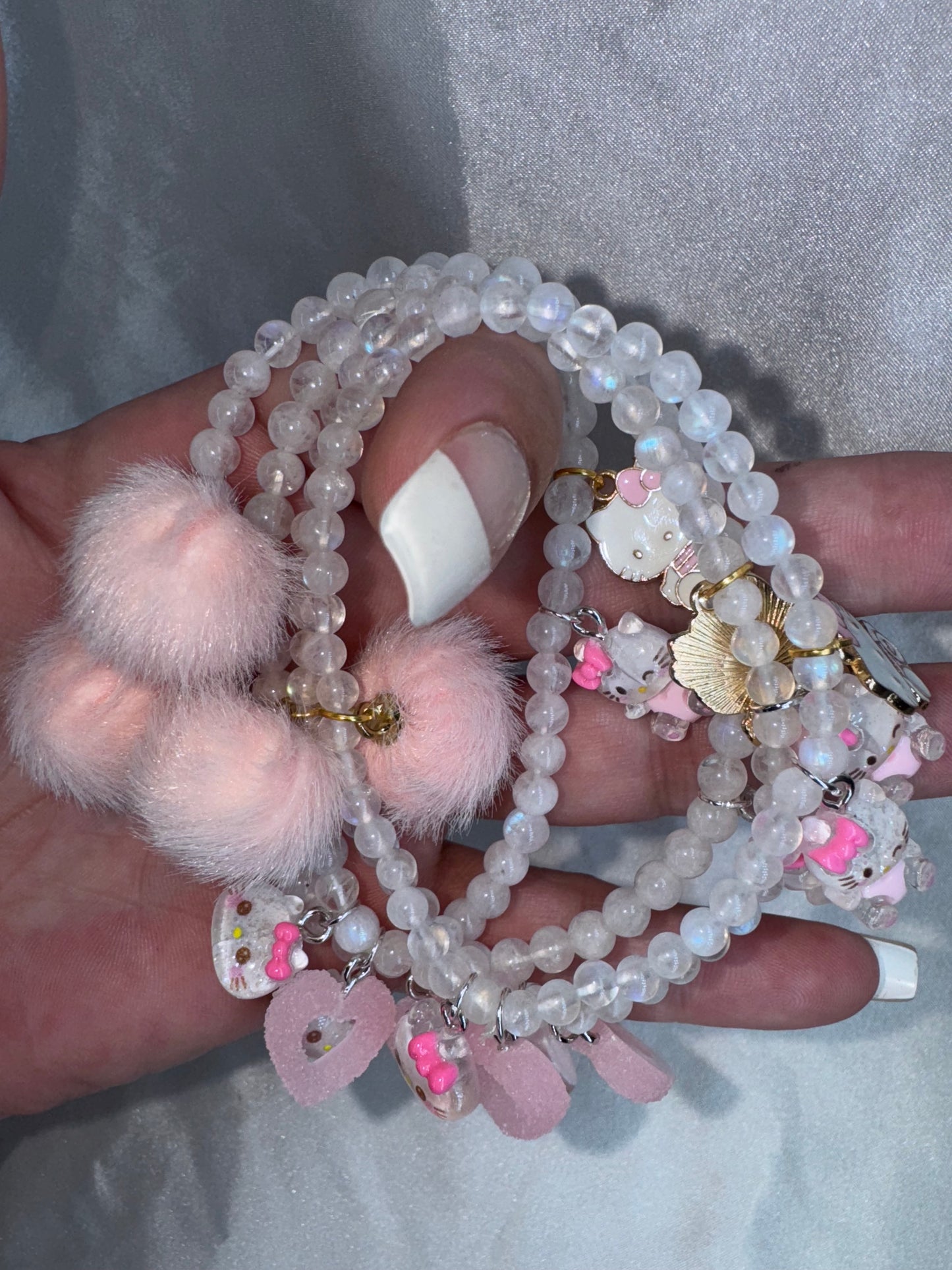 Hello Kitty Rainbow Moonstone 4mm Bracelet
