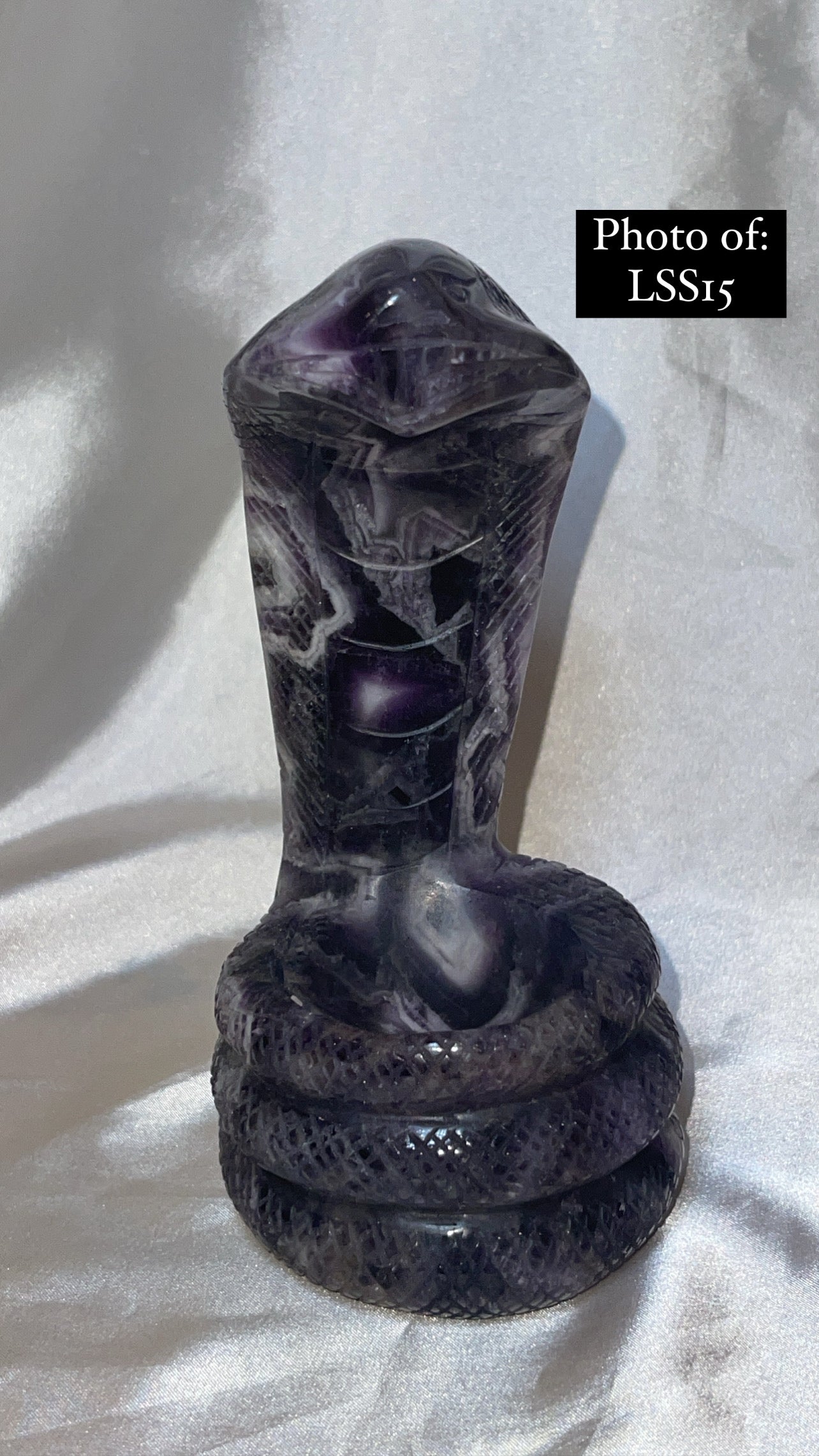Dream Amethyst Large Snake Sphere Holder Carving