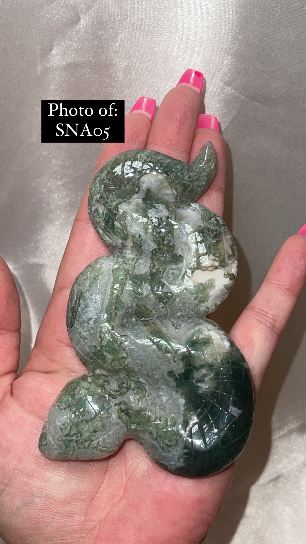 Moss Agate Large Snake