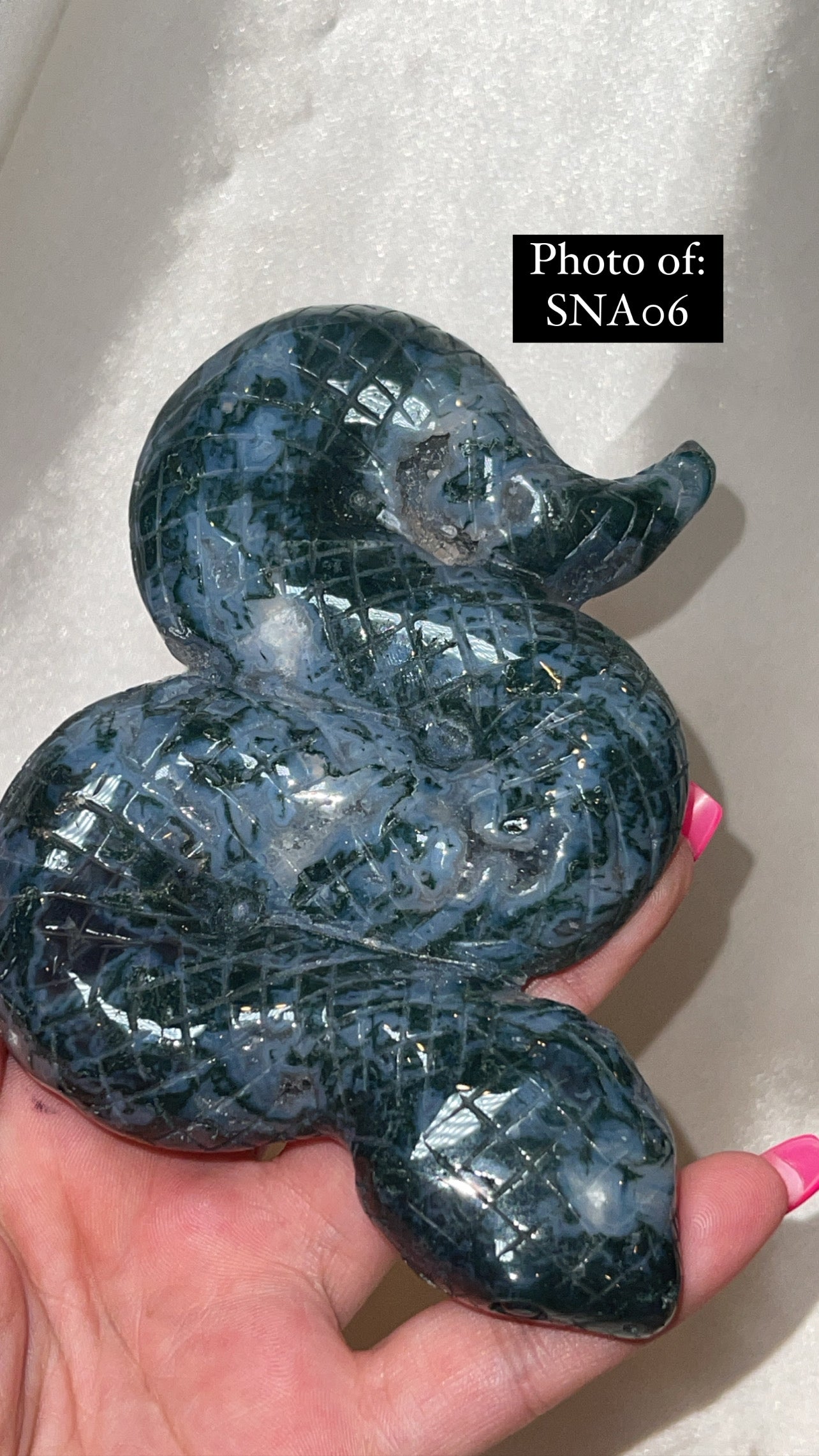 Moss Agate Large Snake