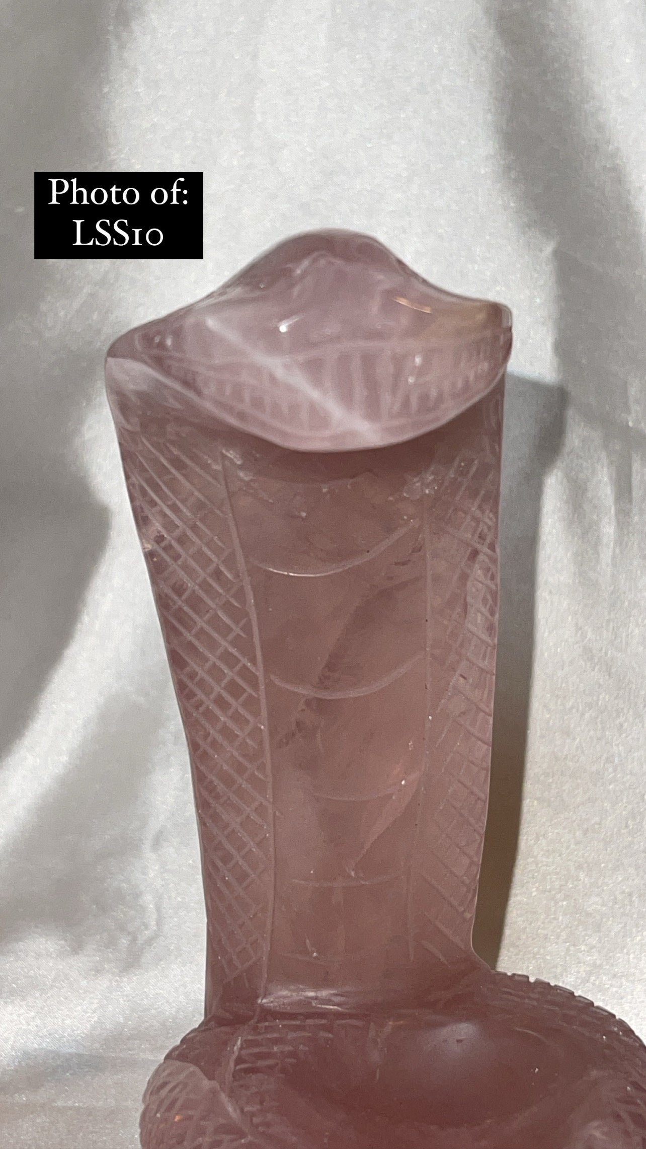 Rose Quartz Large Snake Sphere Holder Carving