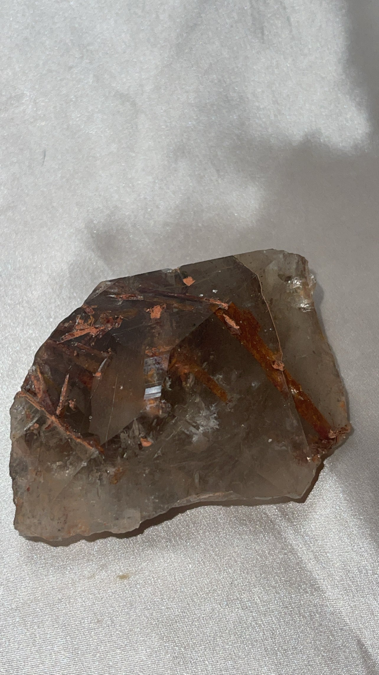 Rare Red Epidote Smoky Quartz AAA Large Raw Point