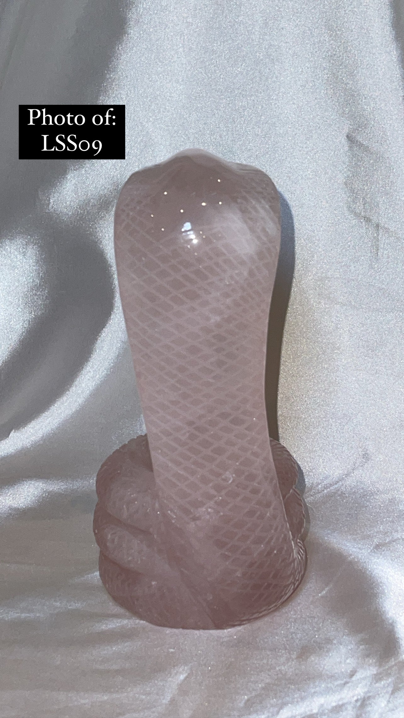 Rose Quartz Large Snake Sphere Holder Carving