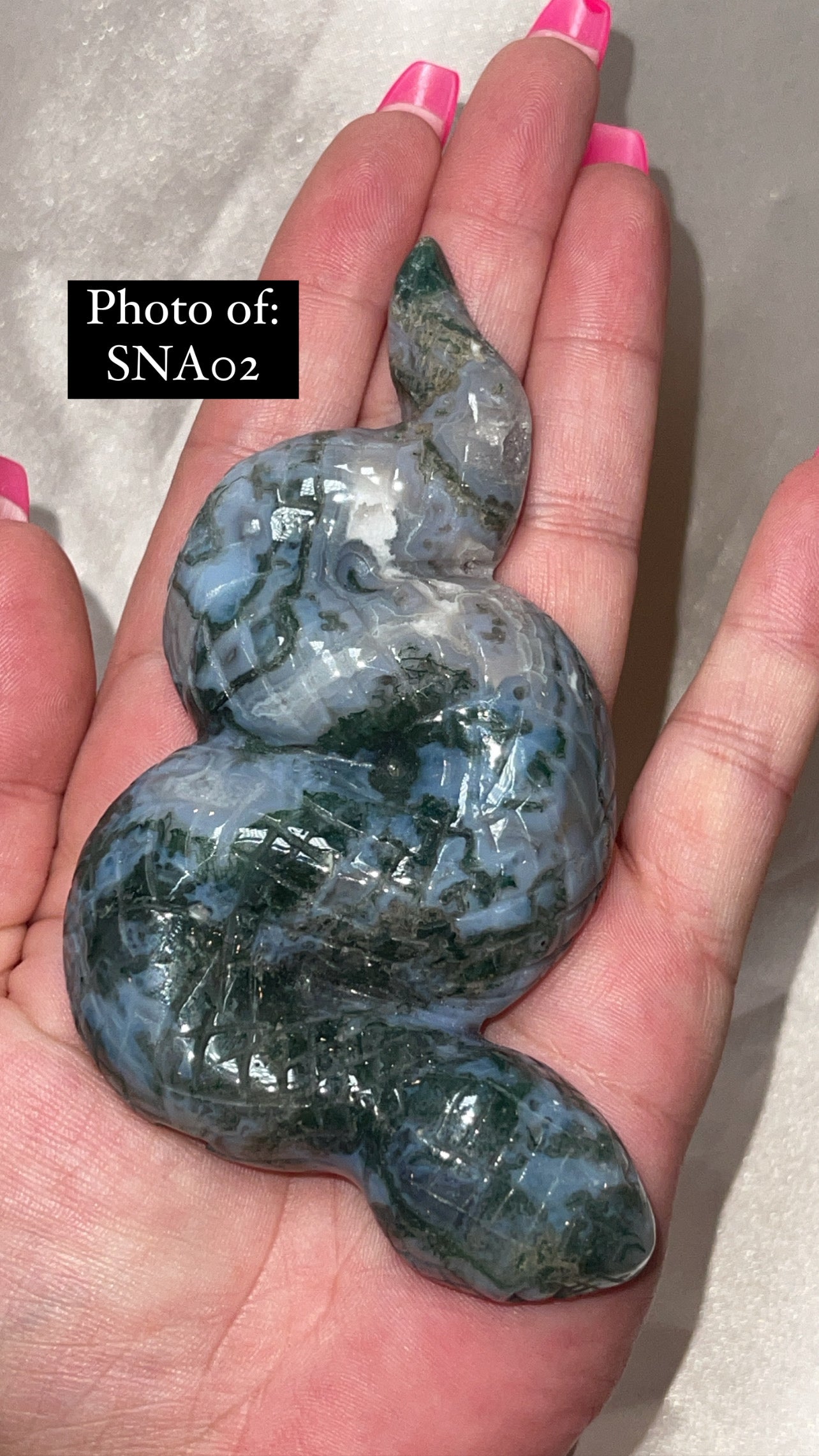 Moss Agate Large Snake