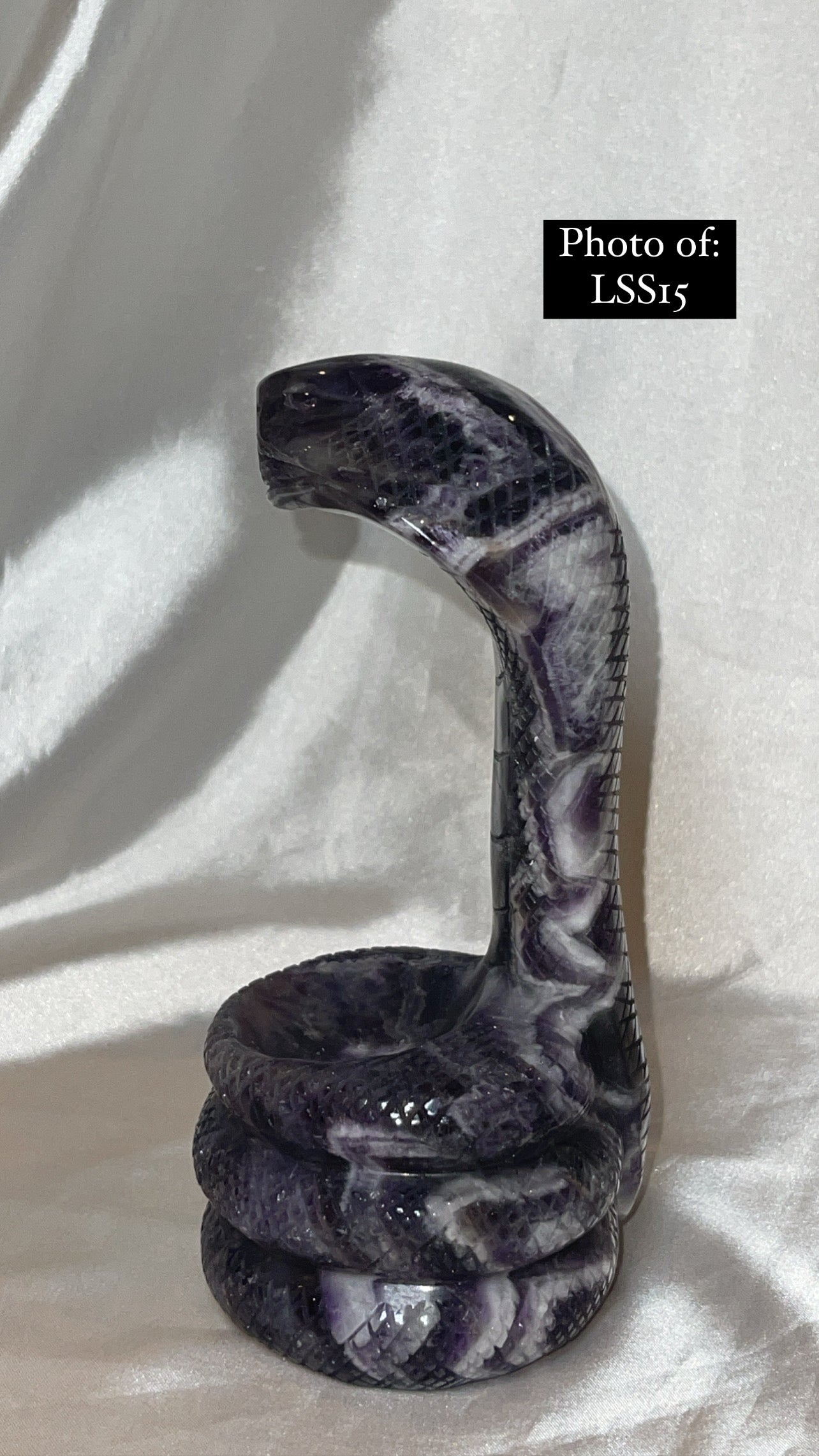 Dream Amethyst Large Snake Sphere Holder Carving