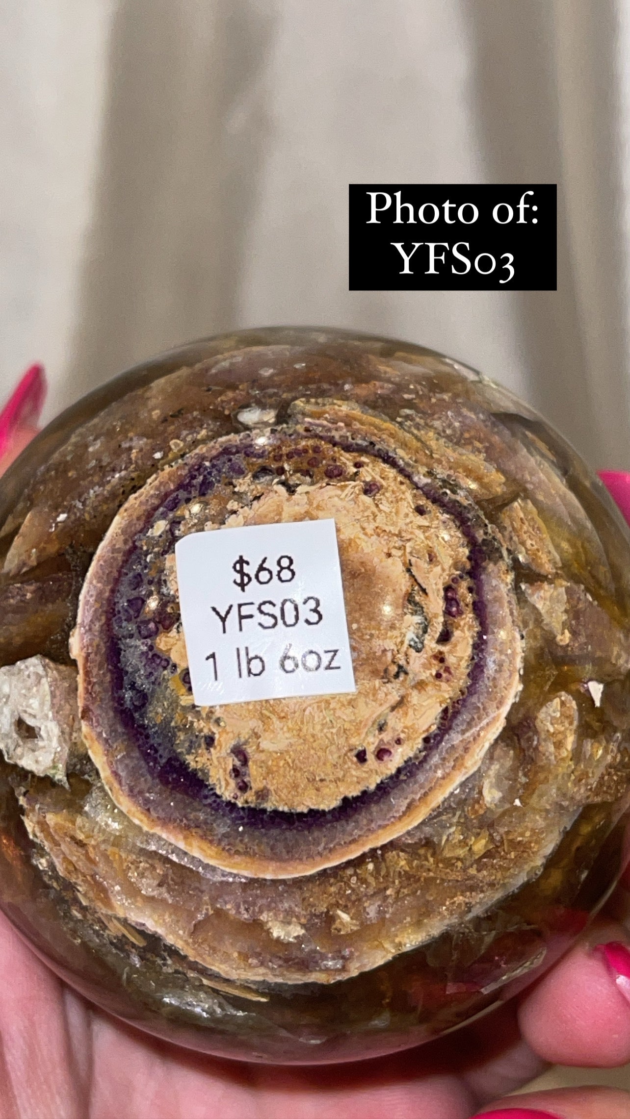 Bumblebee Fluorite Large Sphere