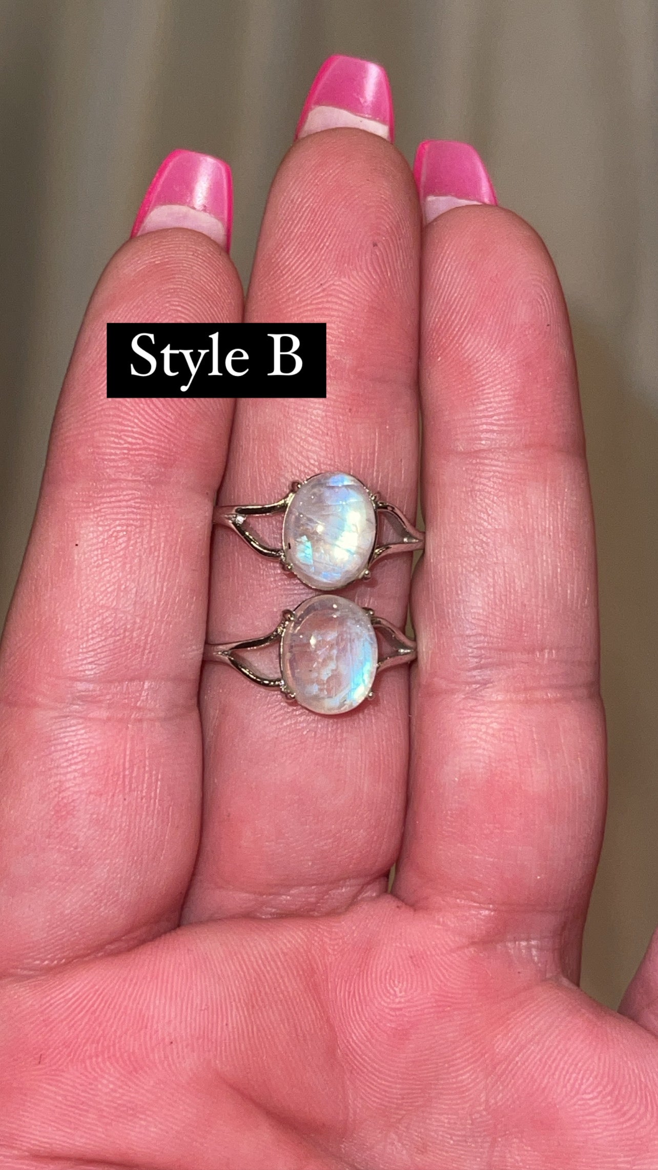 Rainbow Moonstone AAA Adjustable Ring