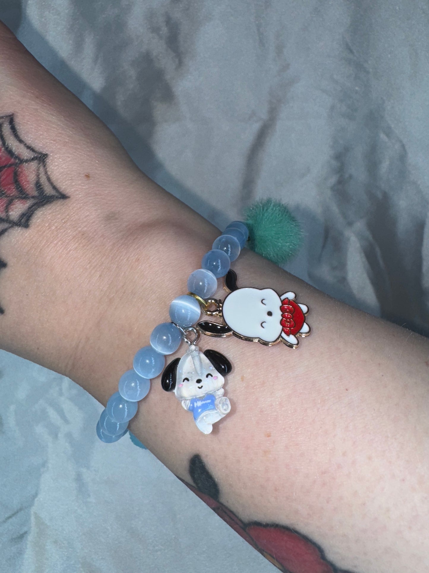 Pochacco Blue Selenite 6mm Bracelet