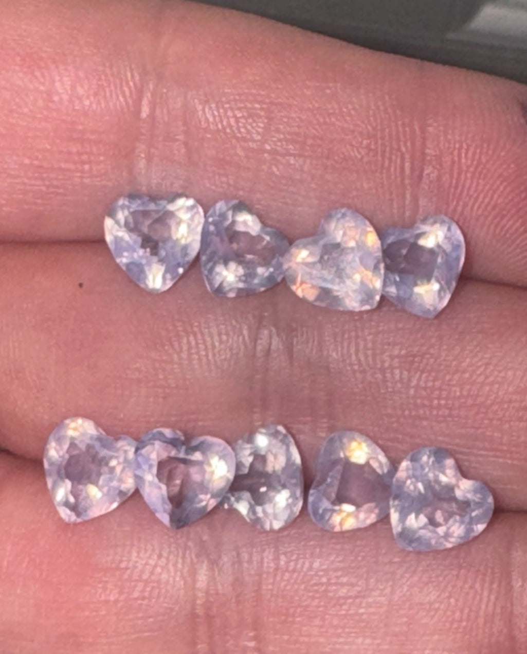Lavender Moon Quartz AAA Faceted Heart