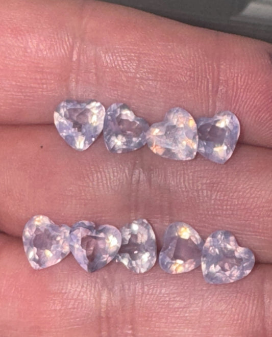 Lavender Moon Quartz AAA Faceted Heart