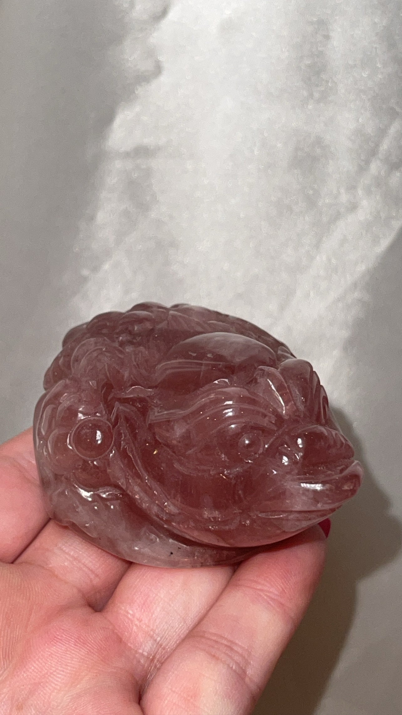 Rose Quartz AAA Money Frog