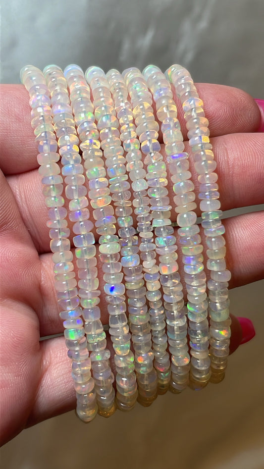 Ethiopian Welo Opal 925 Sterling Silver Adjustable Bracelet