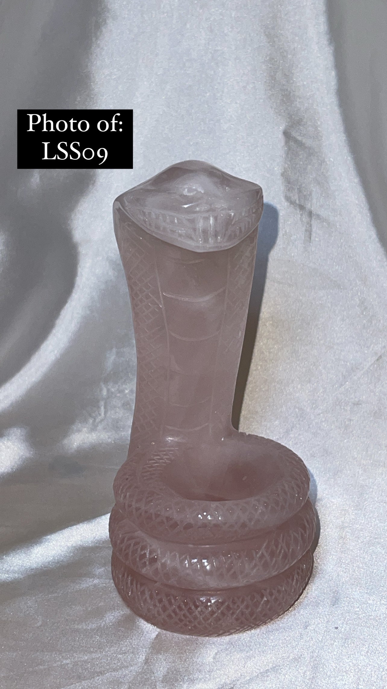 Rose Quartz Large Snake Sphere Holder Carving