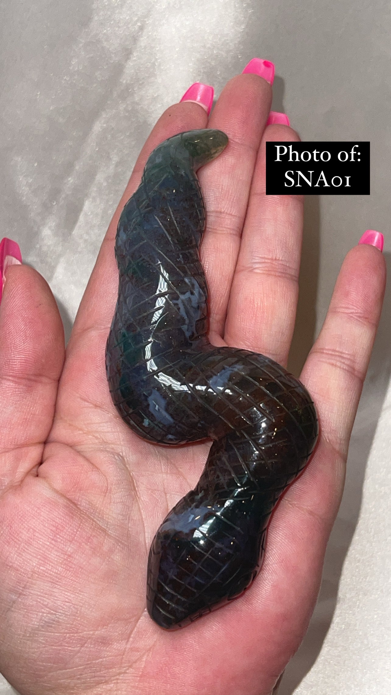 Moss Agate Large Snake