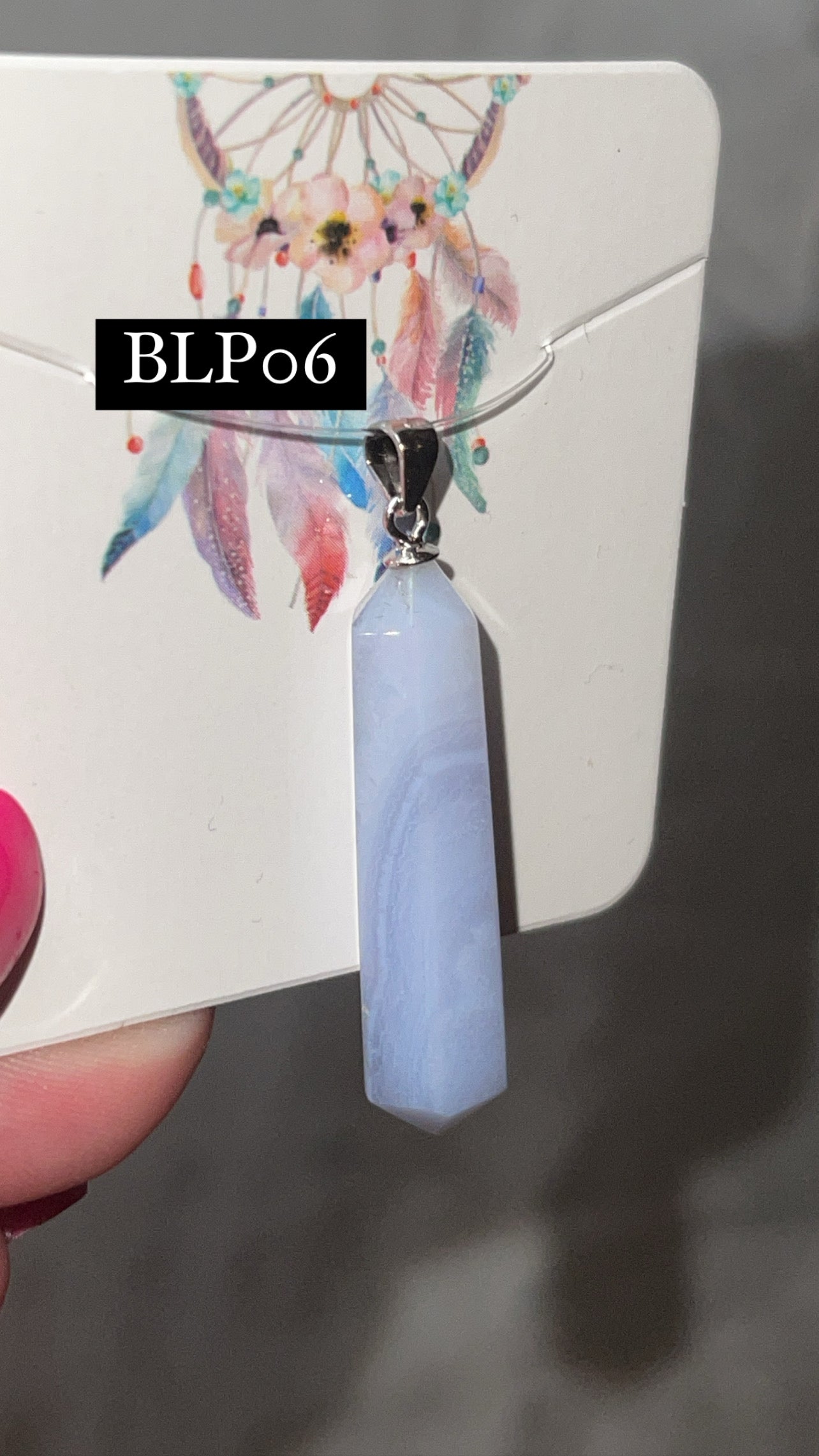 Blue Lace Agate 925 Sterling Silver Pendant (Choose Your Own)