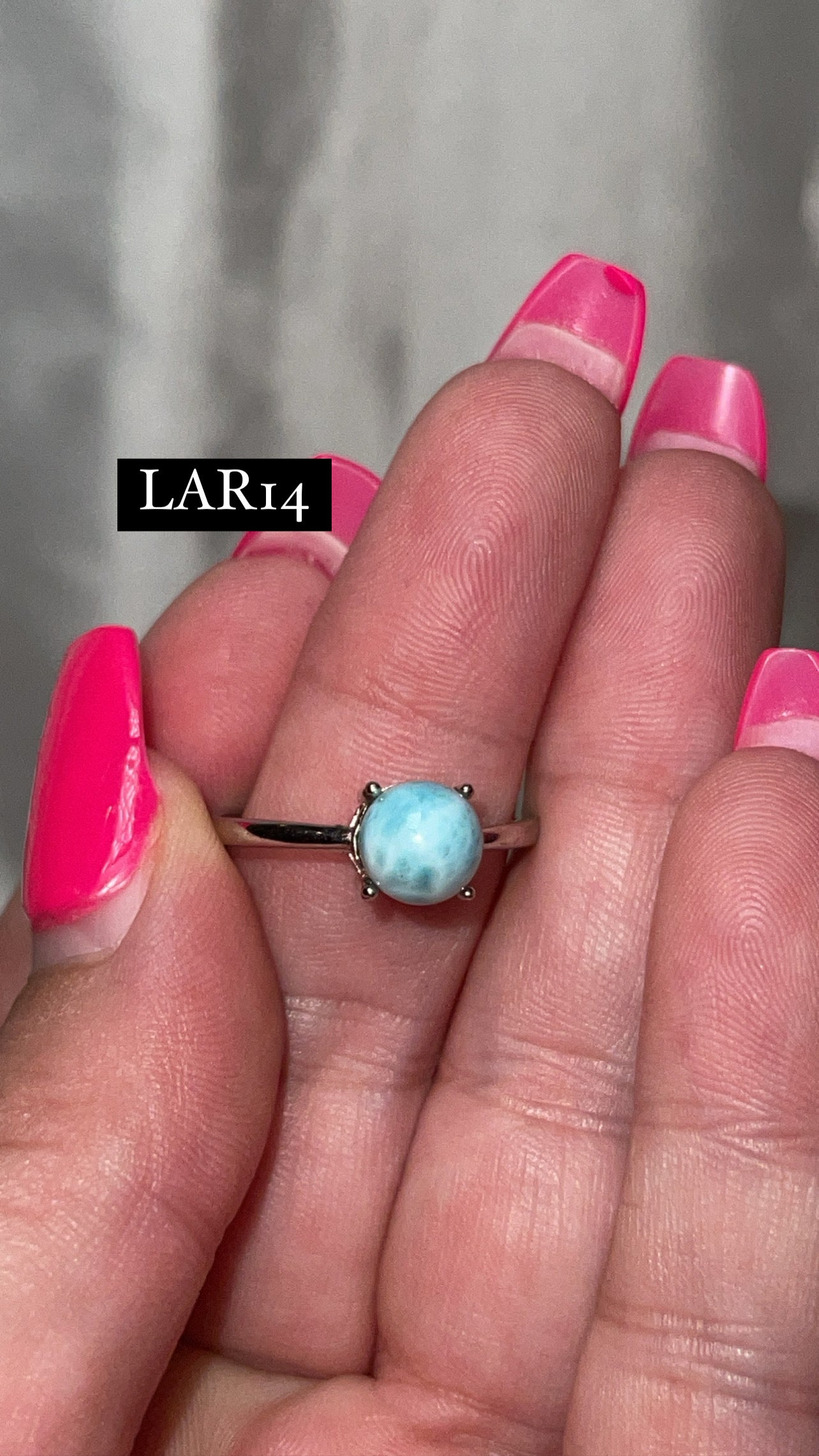 Larimar AAA 925 Sterling Silver Adjustable Ring (Choose Your Own)