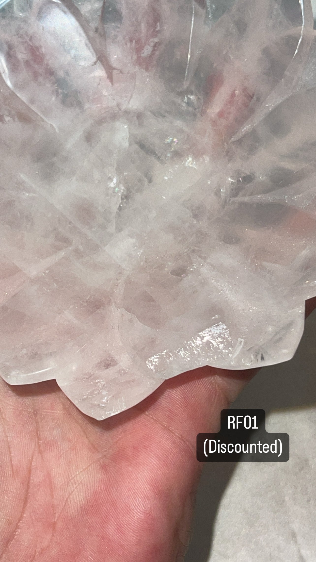 Rose Quartz AAA Lotus Plate