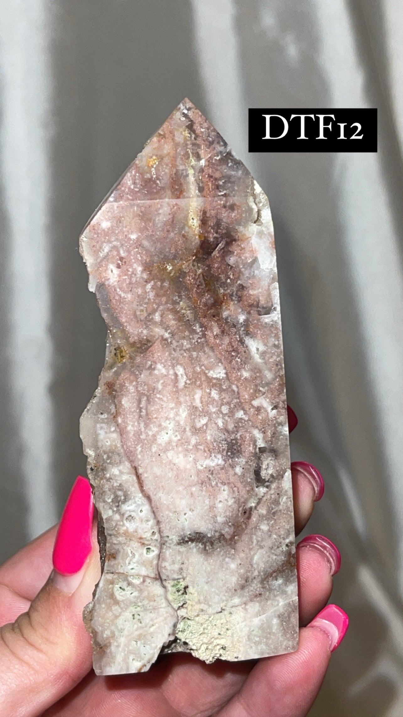 Druzy Sphalerite with Pink & Purple Fluorite Tower