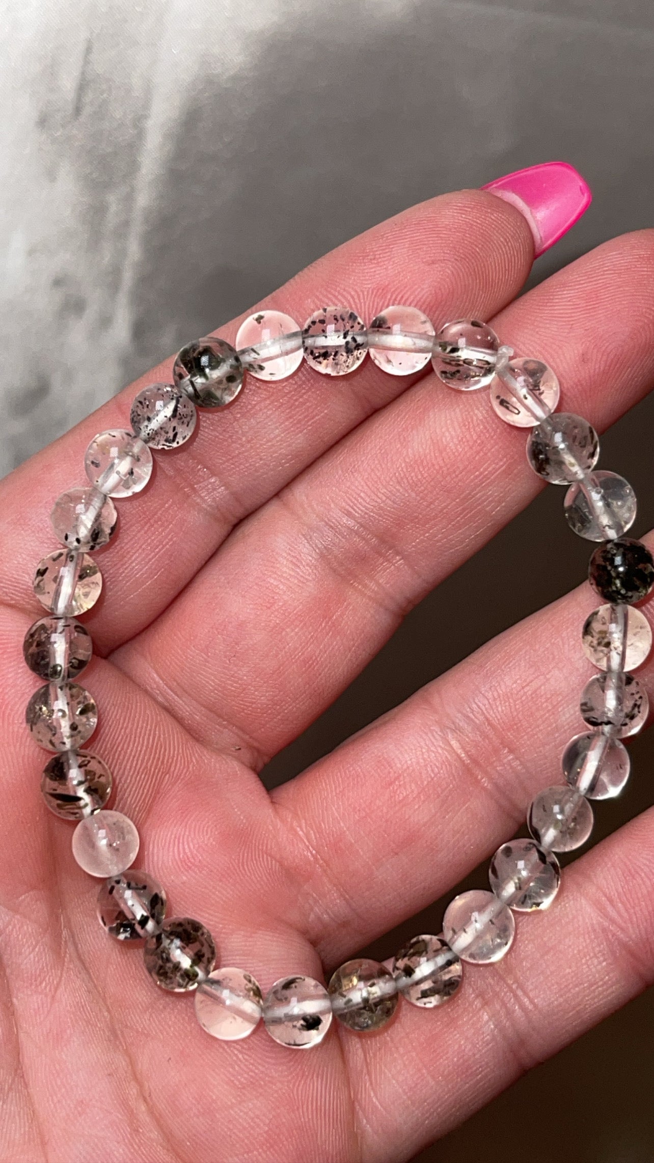 Green Mica Included Quartz 6mm Bracelet