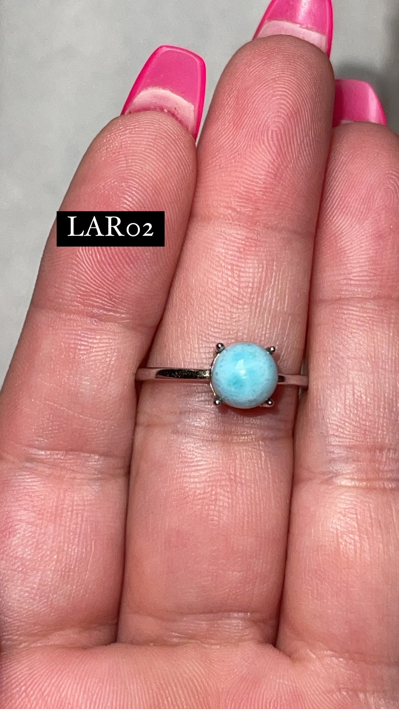Larimar AAA 925 Sterling Silver Adjustable Ring (Choose Your Own)