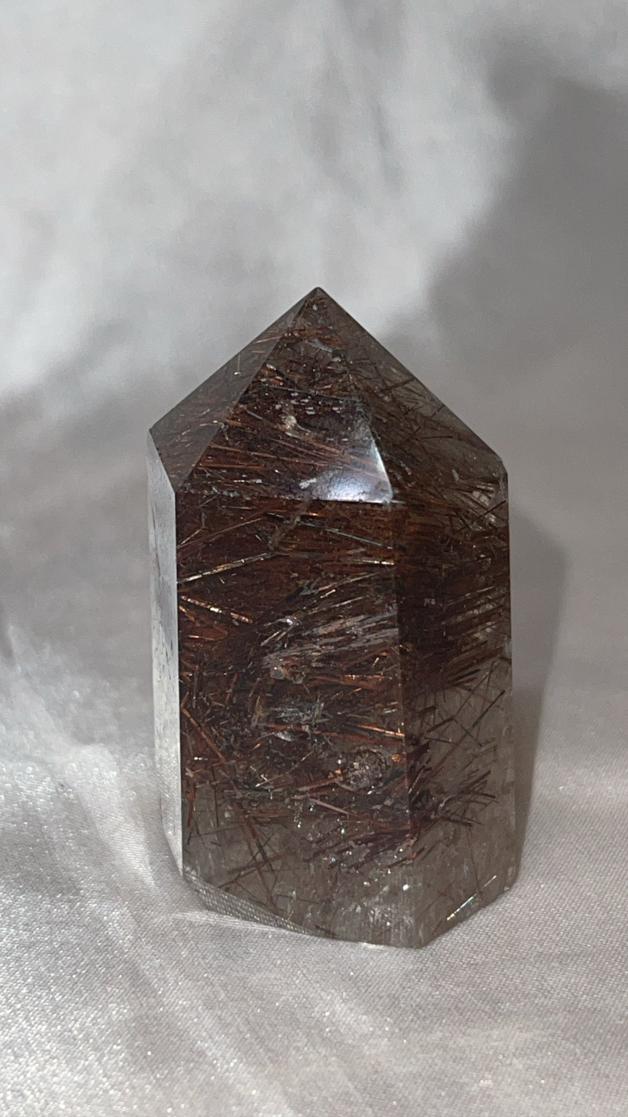 Rare Red Copper Rutile Quartz AAA Tower